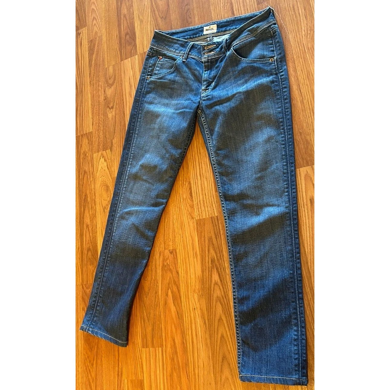 Hudson HUDSON Acid Wash Blue Denim Straight Leg Jeans - 27 Size 27" / US 4 / IT 40 - 5 Thumbnail