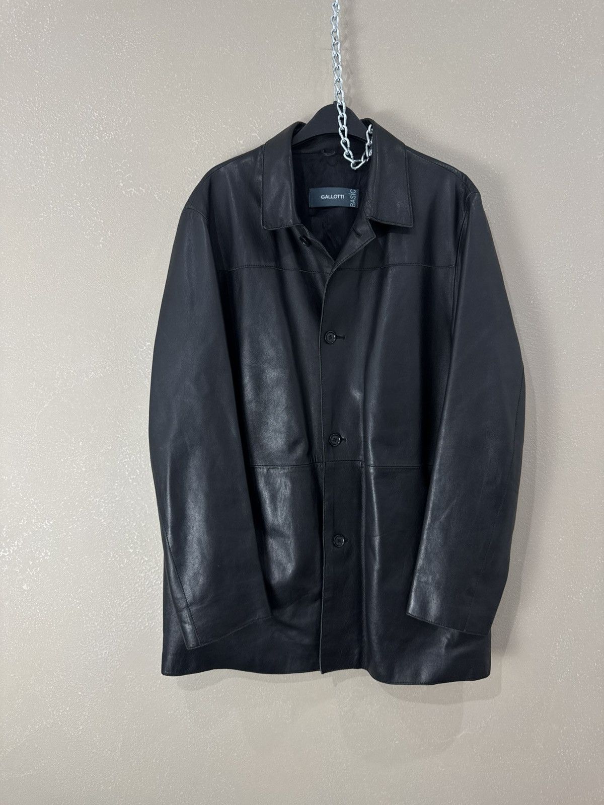 Gallotti Gallotti Vera Pelle Leather coat button Jacket Plaid Liner Size US M / EU 48-50 / 2 - 1 Thumbnail