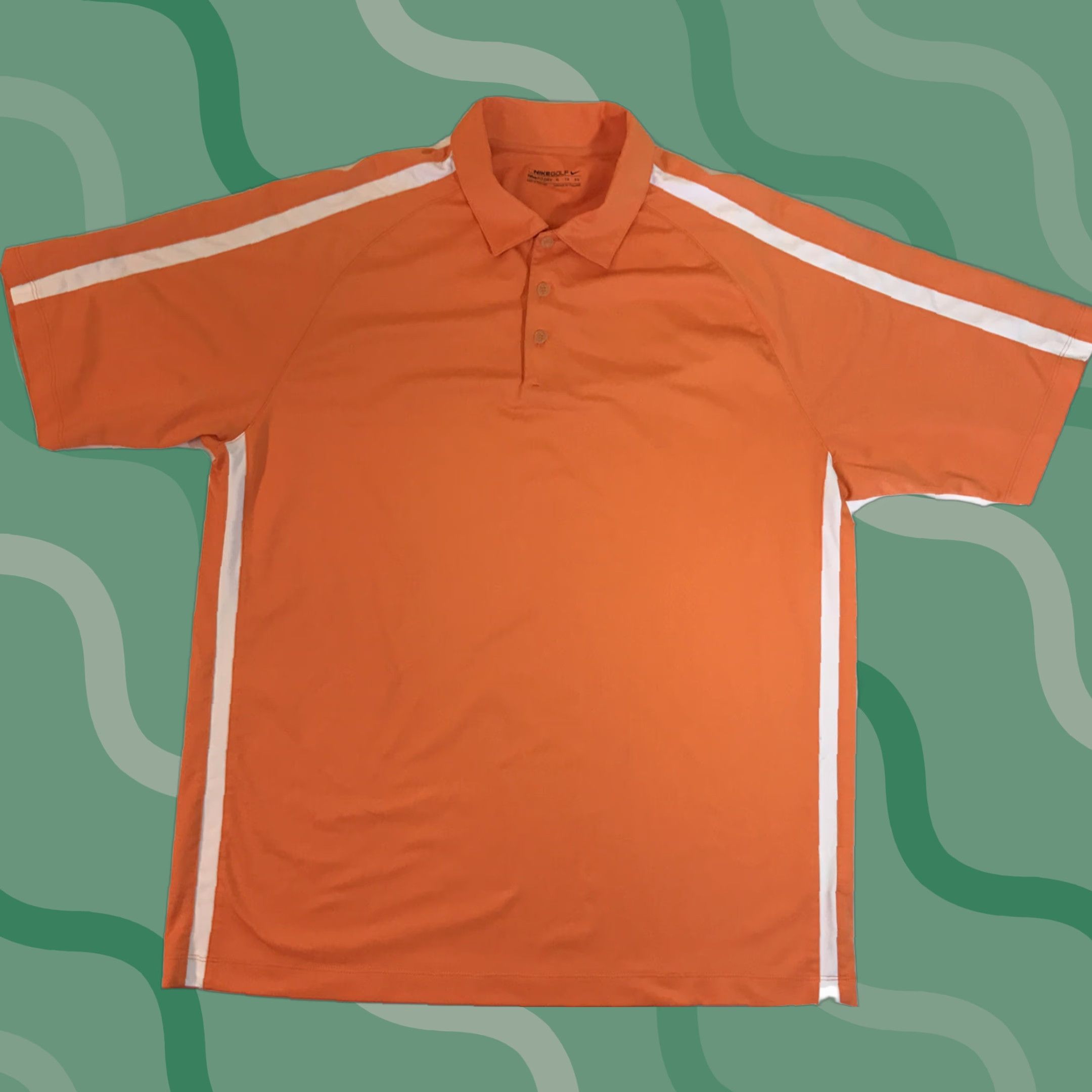 Nike Nike Men’s Golf Polo Shirt Short Sleeve Dry Fit 1/4 Button XL Orange White Shirt Mens Polo Golf Nike Dri-Fit Breaths Rough Size US XL / EU 56 / 4 - 1 Thumbnail