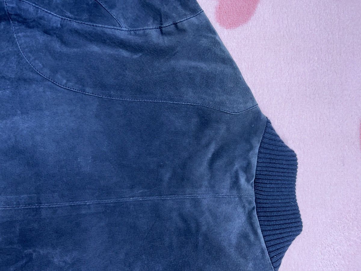 Other ➕ vintage suede ocean blue bomber jacket faded leather jackt Size US M / EU 48-50 / 2 - 7 Thumbnail