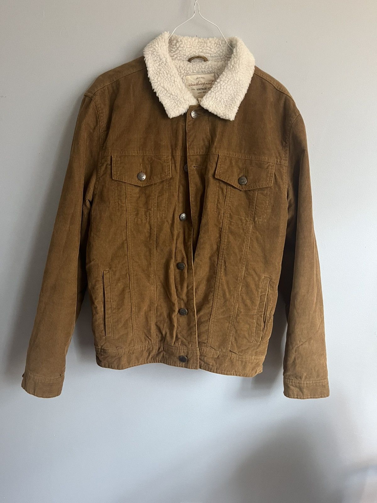 Vintage Sherpa-lined Tan Corduroy Jacket Size US M / EU 48-50 / 2 - 1 Thumbnail