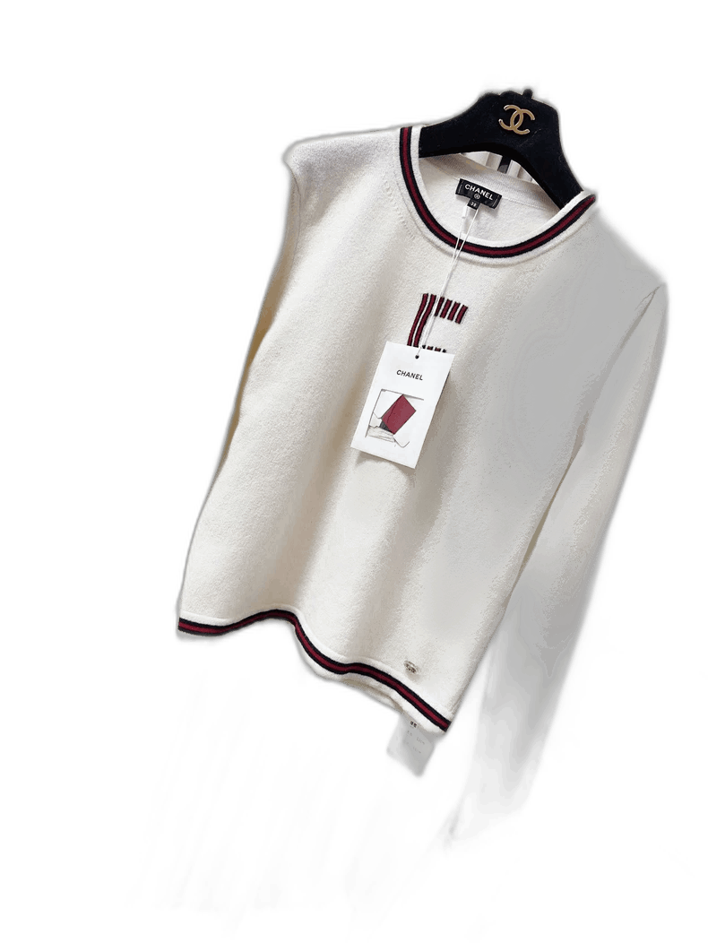 Chanel Beige Number 5 Cashmere Sweater