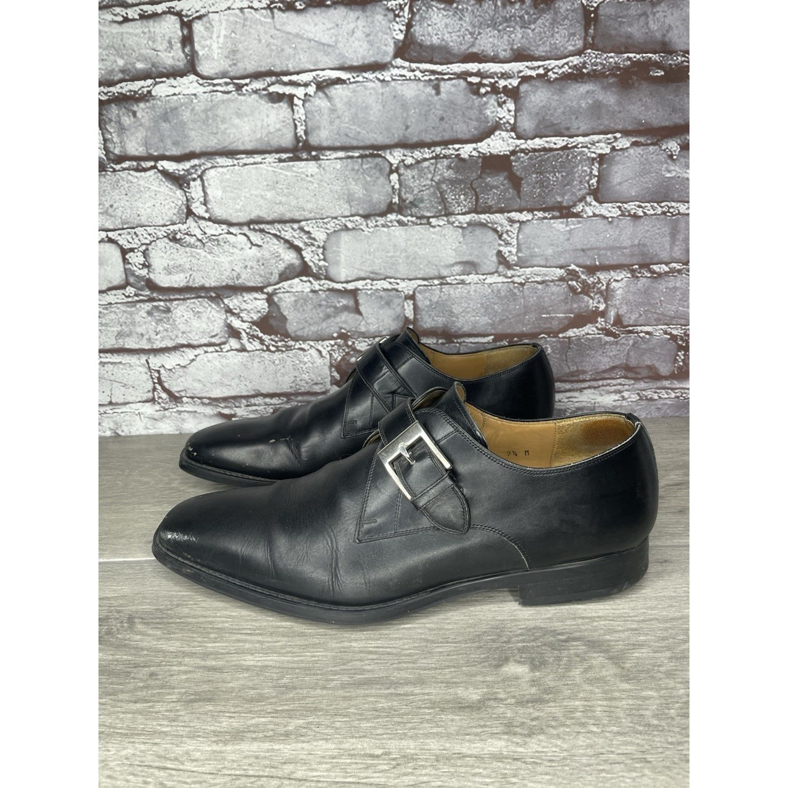 Magnanni Magnanni Black Leather Buckle Monk Strap Loafers Dress Shoes Size US 9.5 / EU 42-43 - 13 Thumbnail