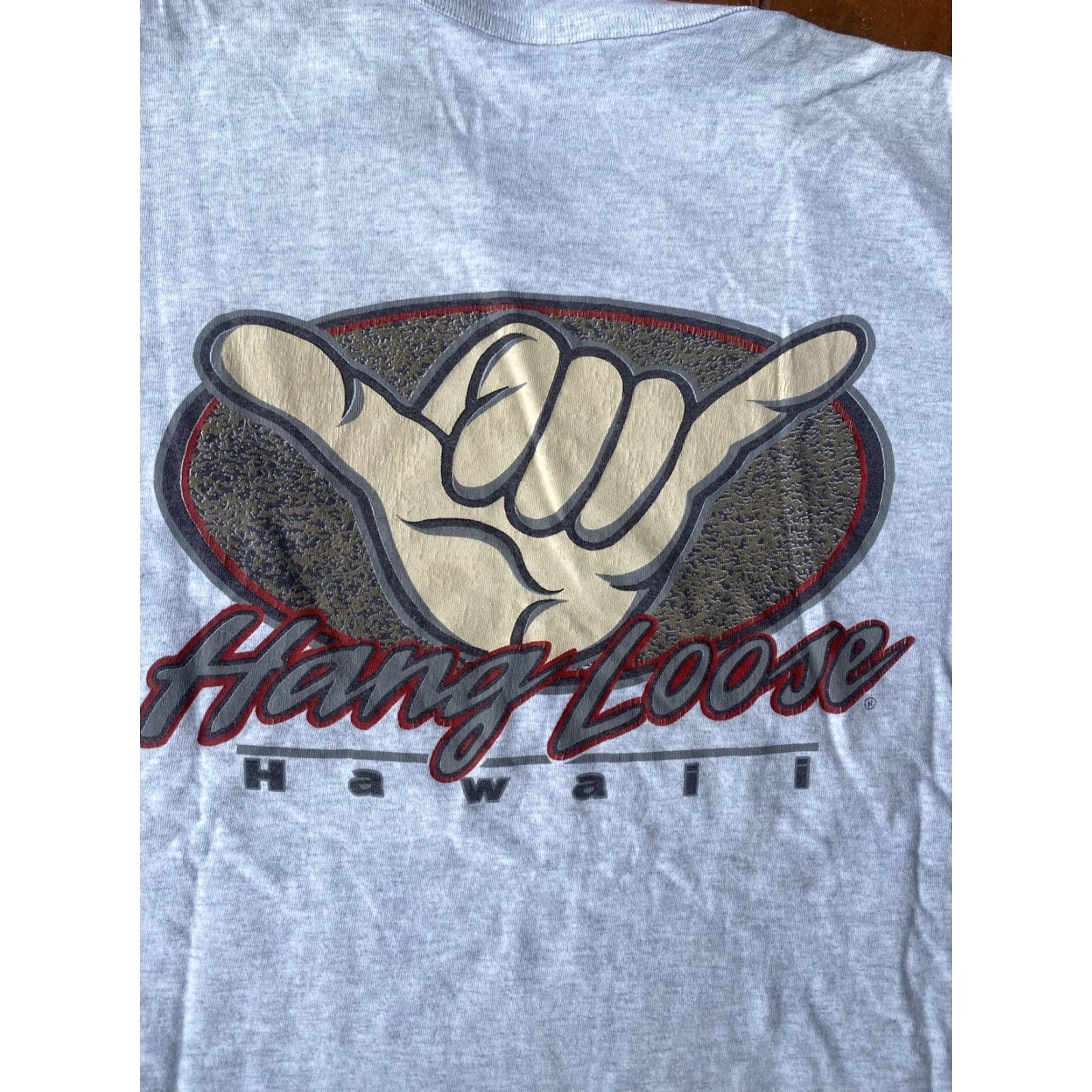 Tultex VINTAGE Hang Loose Hawaii T-Shirt 2XL Gray Regular Men's Skater Tultex Cotton Logo 90s Surfer Shirt Small Stains Size US XXL / EU 58 / 5 - 4 Thumbnail