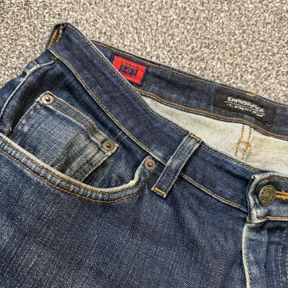 Seditionaries 🔥🇯🇵 Japanese Edwin 503 Flex Distressed Denim Size US 34 / EU 50 - 8 Thumbnail