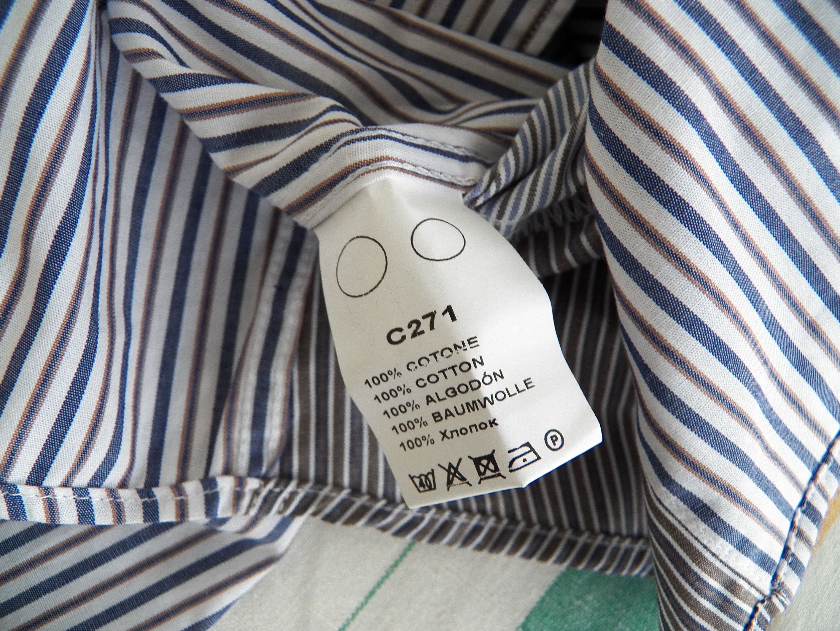 Imperial IMPERIAL Tailoring Mens Lapel Shirt Patchwork Stripe Cotton Size US L / EU 52-54 / 3 - 5 Thumbnail