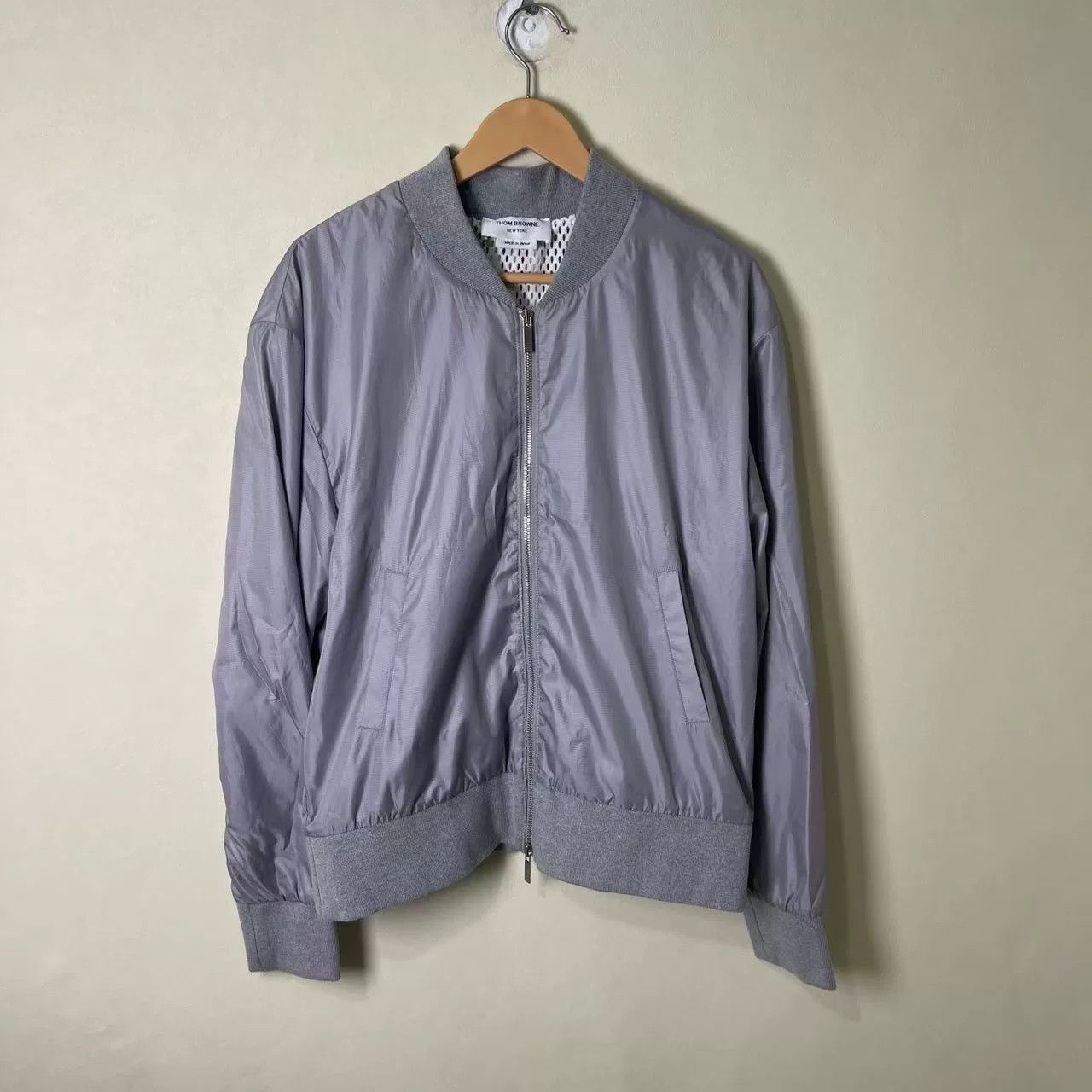 Thom Browne THOMBROWNE Gray Nylon Stripe Jacket Size US S / EU 44-46 / 1 - 1 Thumbnail