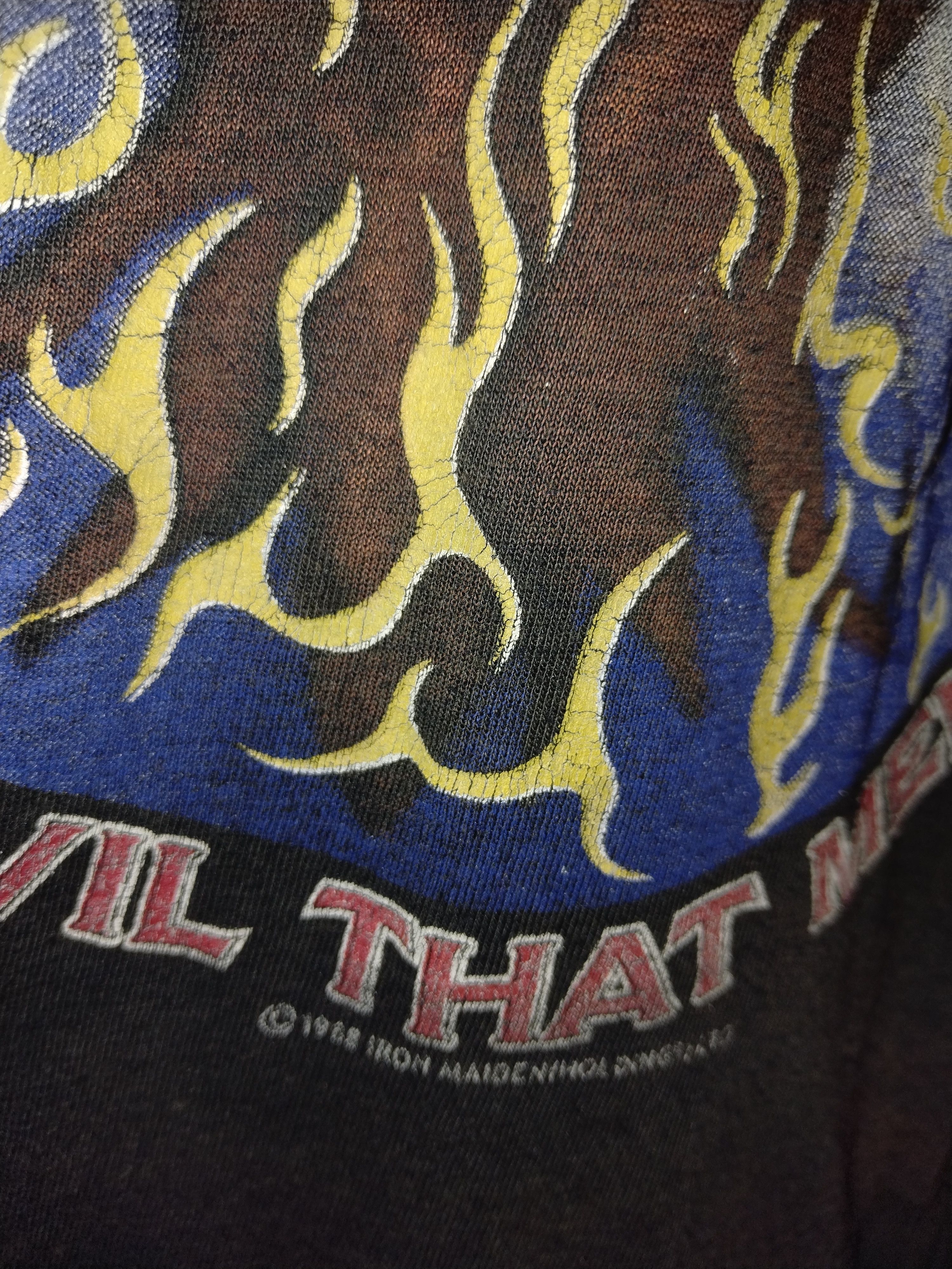 Band Tees × Iron Maiden × Vintage CRAZY SICK VTG '88 IRON MAIDEN FADED DISTRESSED Concert Tee Size US S / EU 44-46 / 1 - 5 Thumbnail