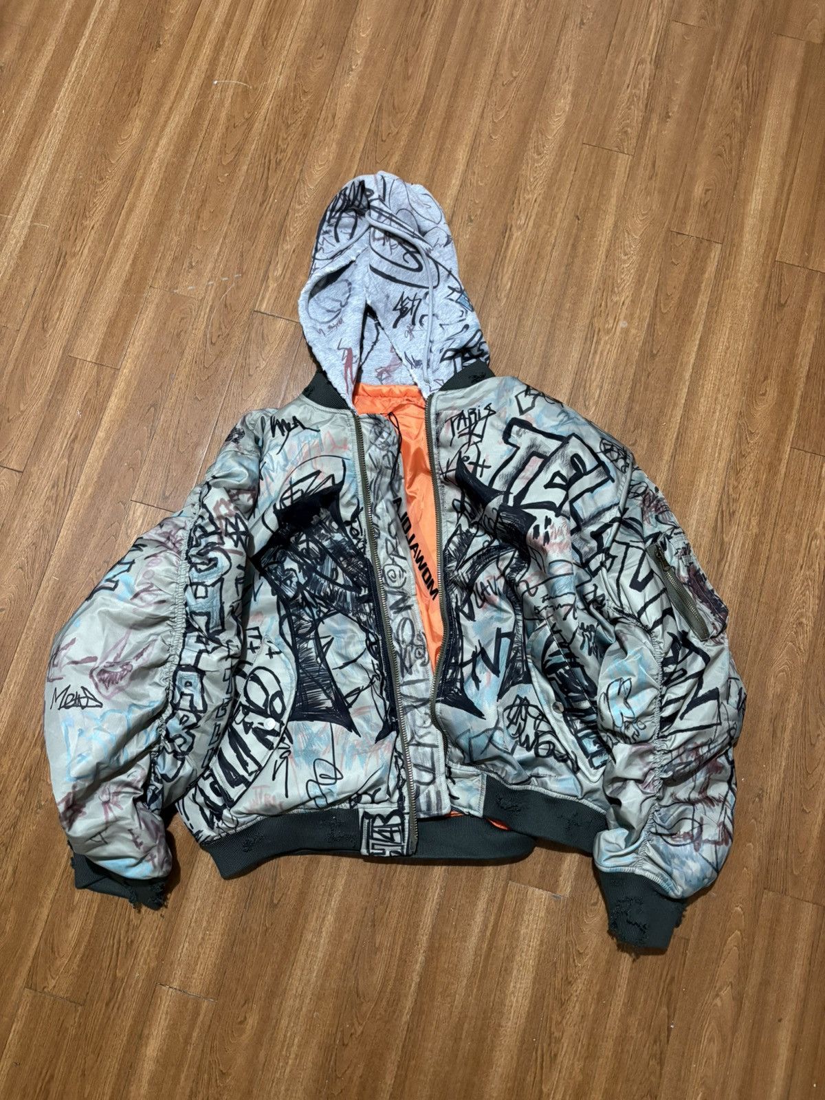 Mowalola Mowalola Graffiti Bomber Jacket | Grailed