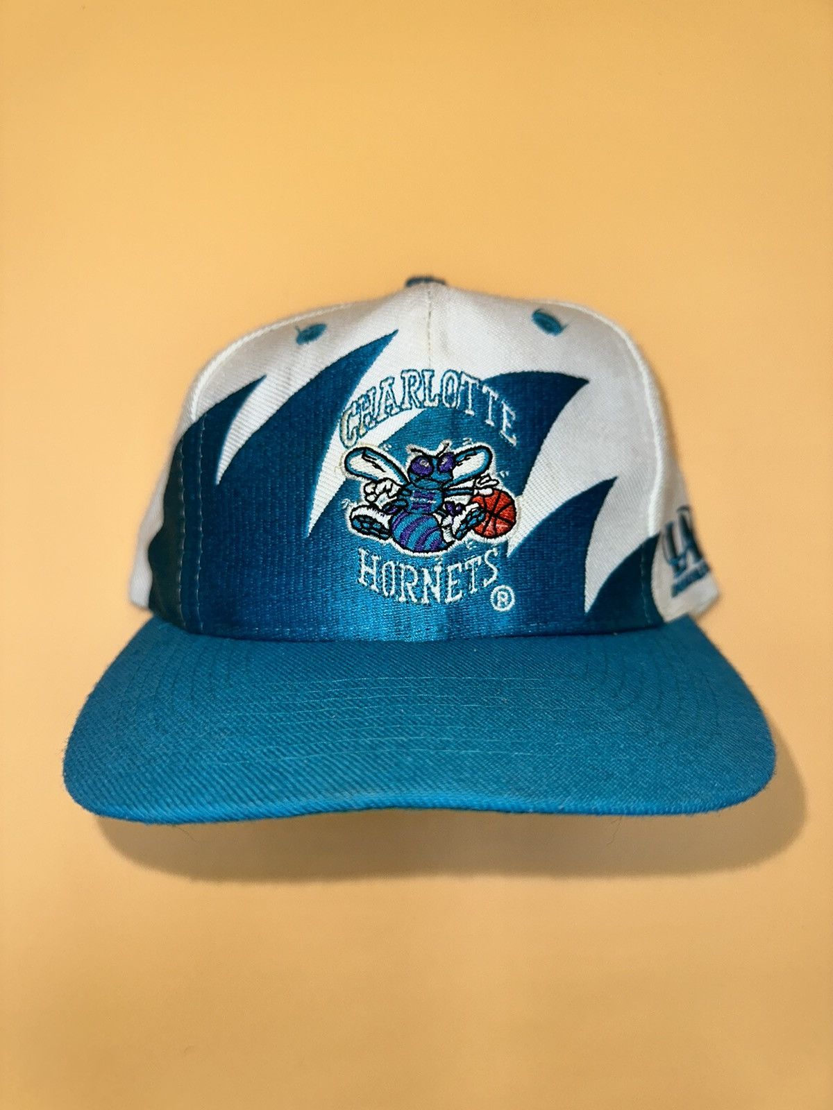 image of Logo Athletic x NBA Vintage Charlotte Hornets Sharktooth Hat in Blue/White, Men's