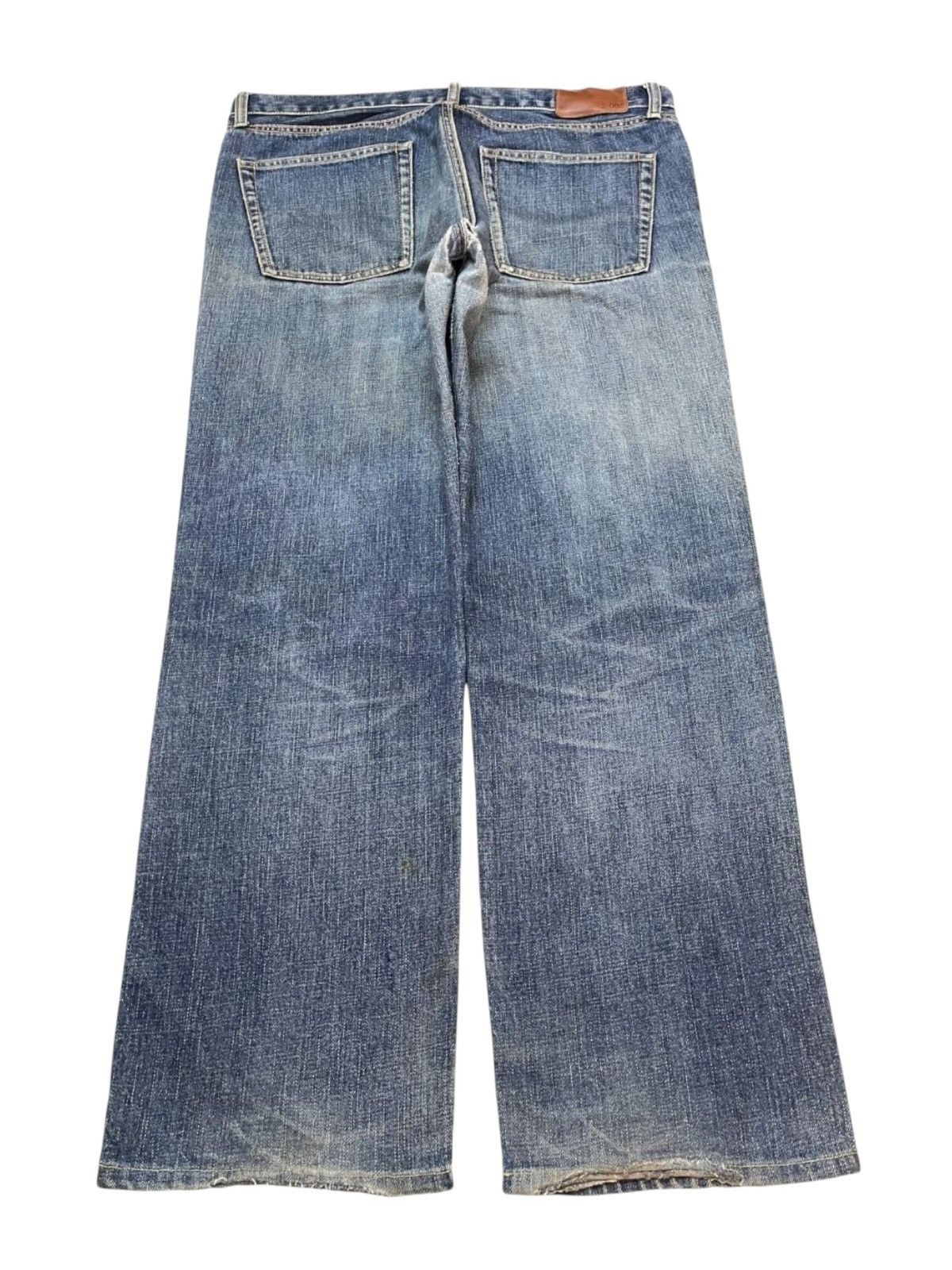 Uniqlo Vintage Y2K Japanese Uniqlo Faded Mud Wash Wide Leg Straight Size US 36 / EU 52 - 2 Thumbnail