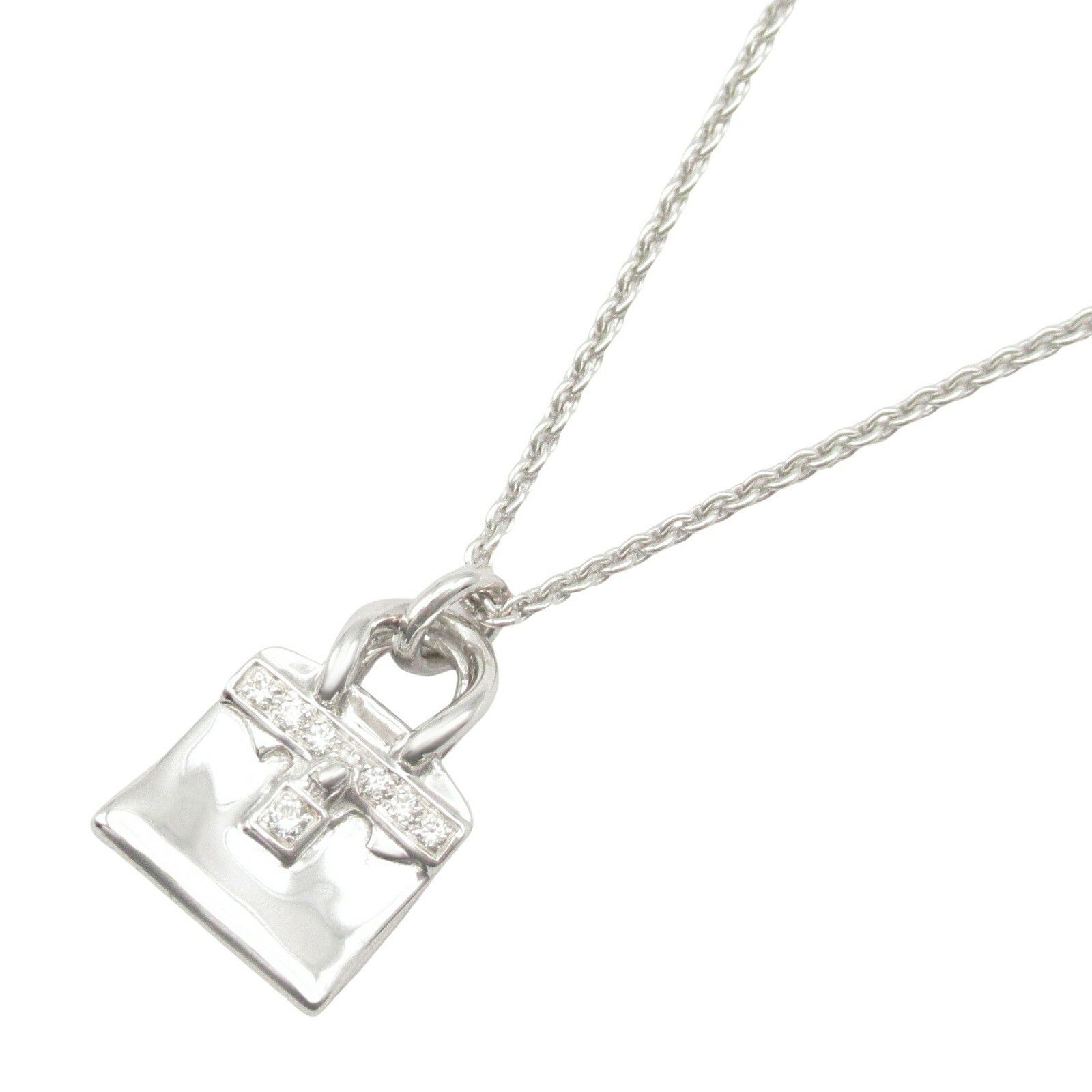 Hermes Hermes Hermes Amulette Birkin motif Au750 Necklace Diamond Necklace Metal Necklace Size ONE SIZE - 1 Thumbnail