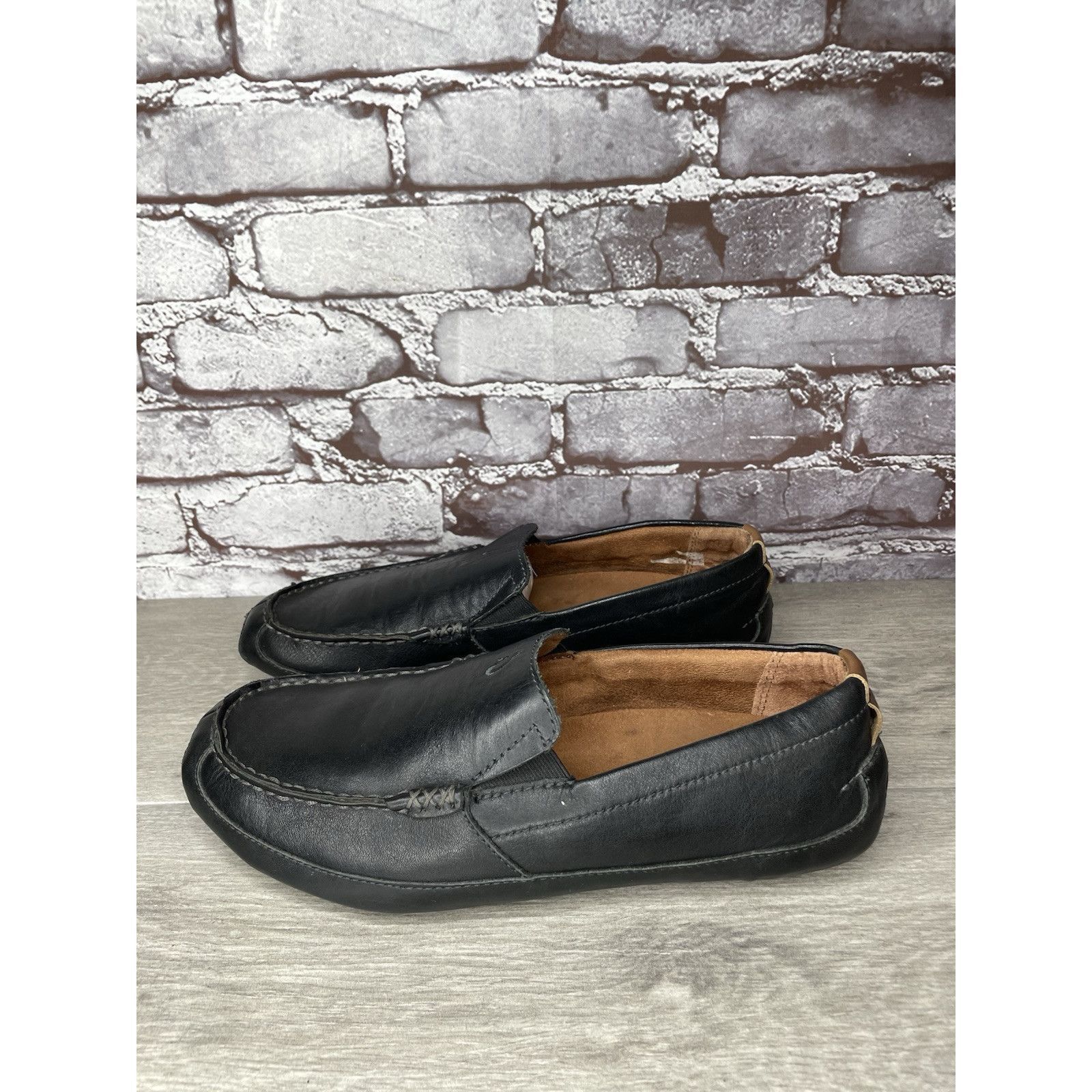 Olukai Olukai Akepa Moc Slip On Loafers Men's size 10.5 Black Leath Size US 10.5 / EU 43-44 - 19 Thumbnail