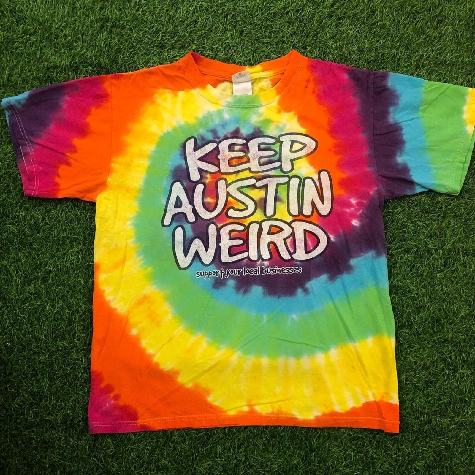 Anvil Retro Tie Dye ‘Keep Austin Weird’ Graphic Tee Size US M / EU 48-50 / 2 - 1 Thumbnail