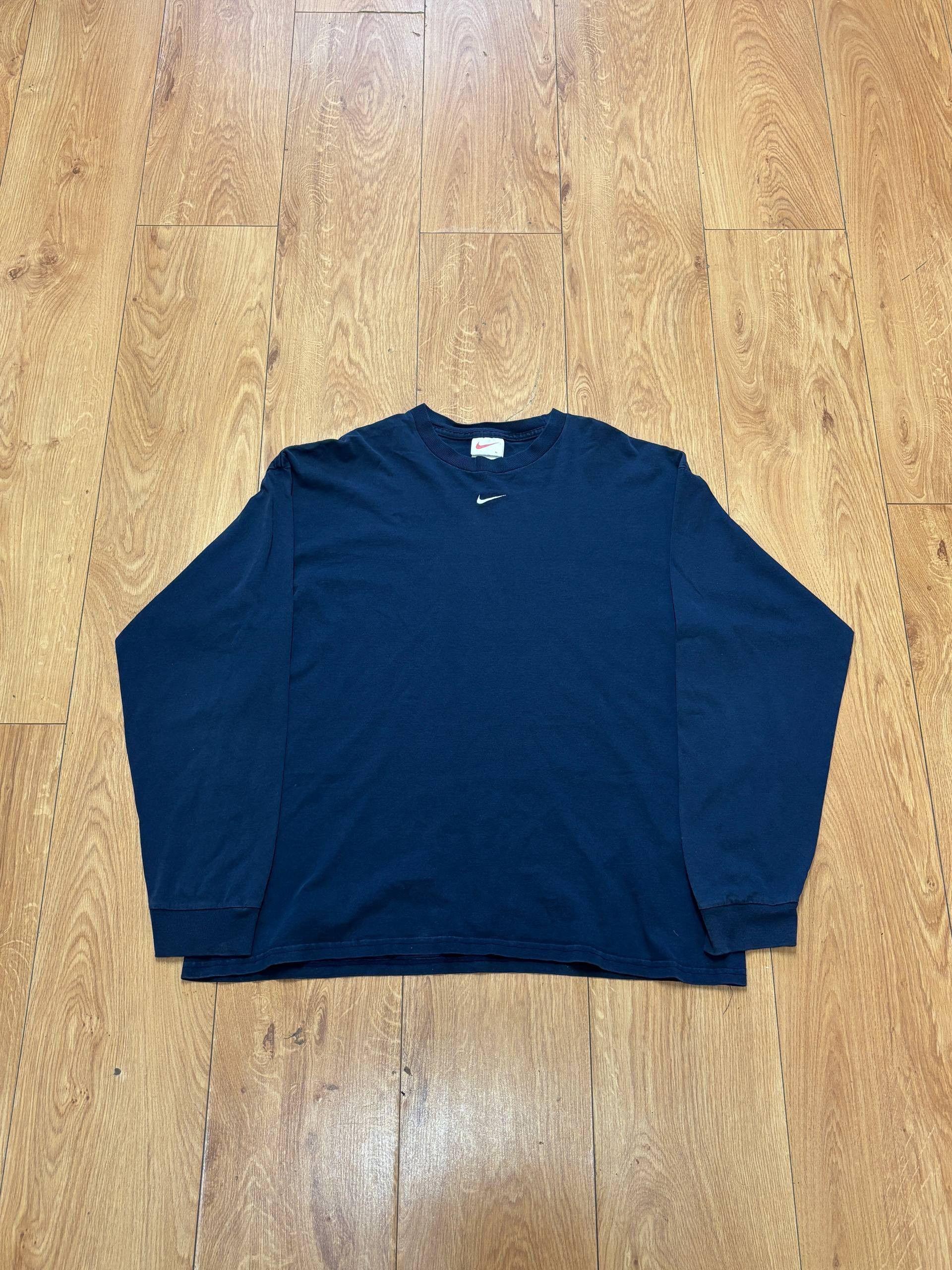 Nike 👕 Nike Vintage Longsleeve – Navy Blue Size US L / EU 52-54 / 3 - 2 Thumbnail