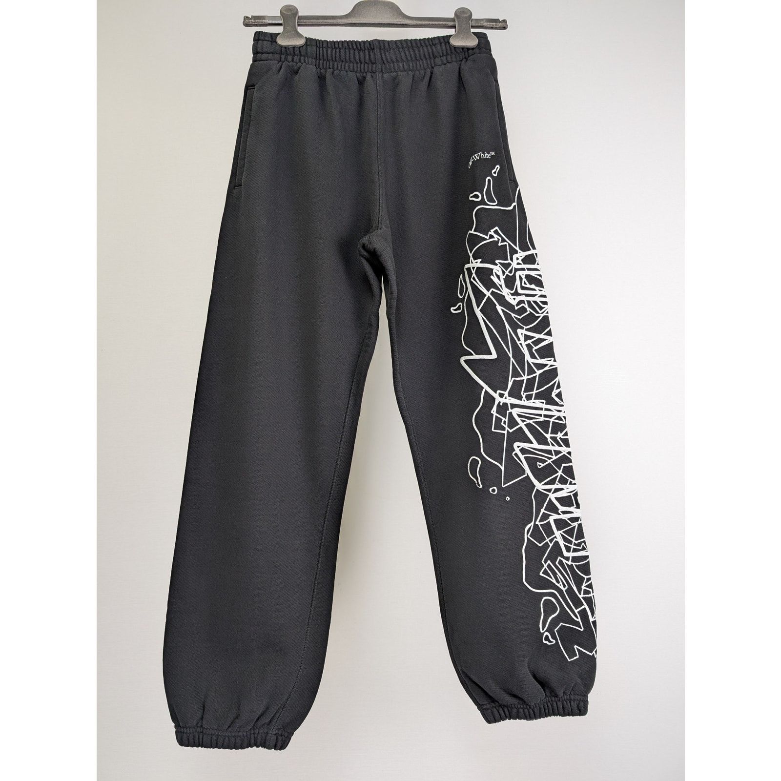 Off-White o1rshd1 Graffiti Layers Slim Sweatpants / Joggers in Black Size US 30 / EU 46 - 3 Thumbnail