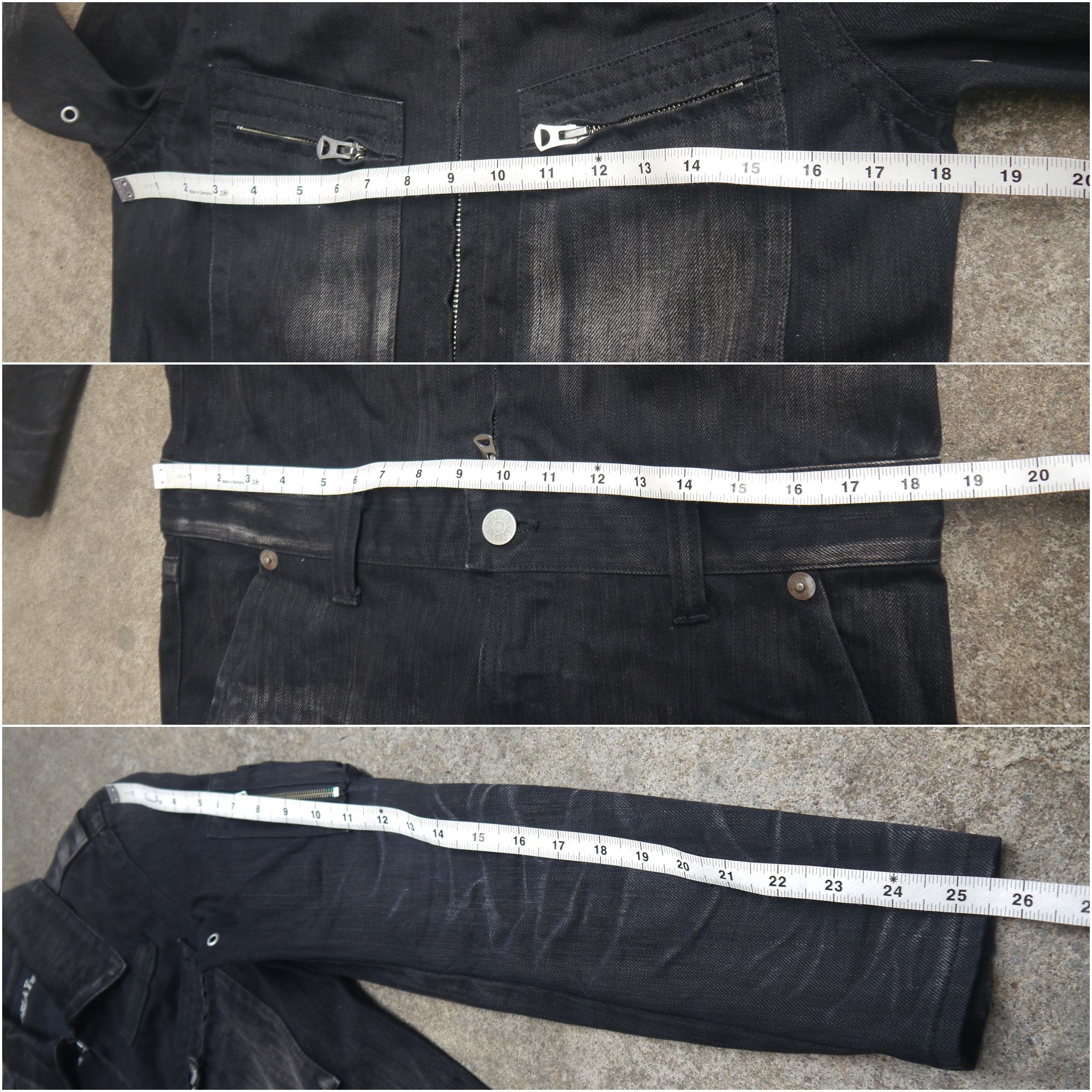 Japanese Brand (P300) DELAY by Win & Sons Black Washed Denim Jumpsuit Sz 2 Size US 34 / EU 50 - 23 Thumbnail