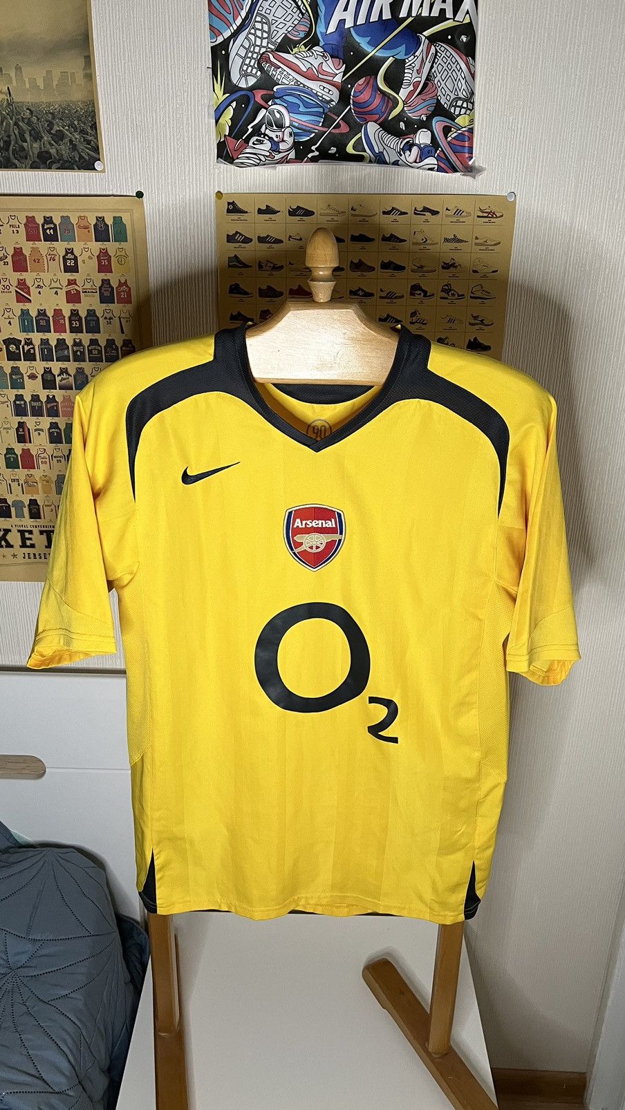 Nike Arsenal 2005/06 third yellow kit Nike jersey O2 | Grailed