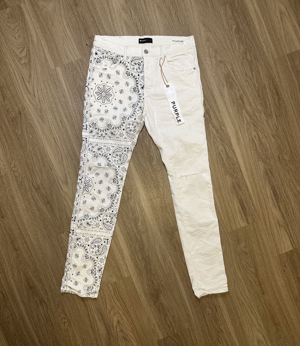 image of Purple Jeans in Black/White, Men's (Size 33)