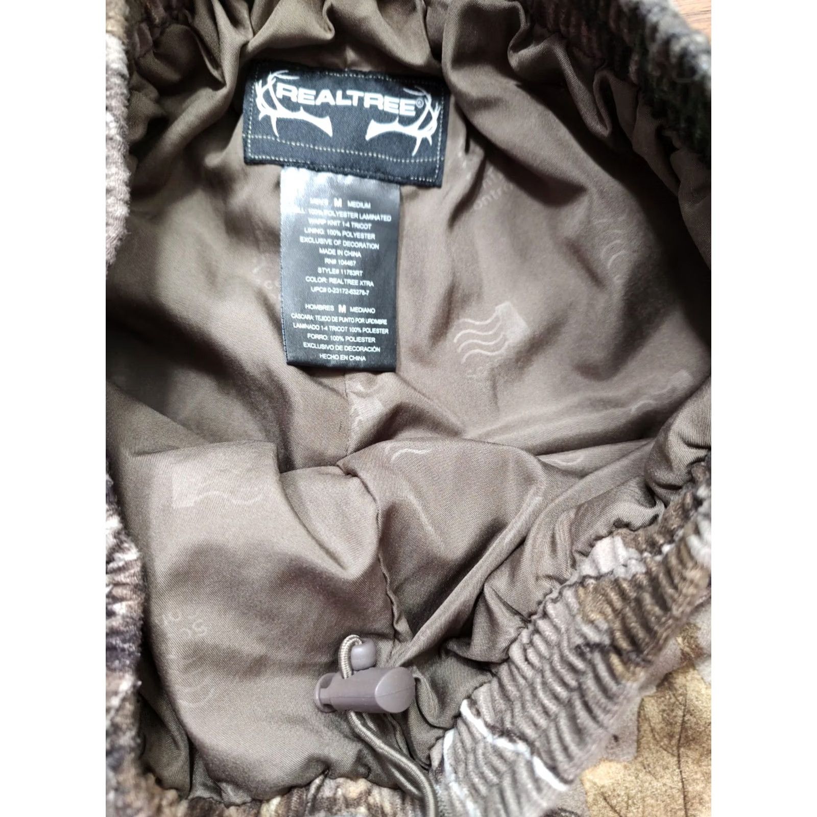 Realtree Realtree Camouflage Pants Men's M Relaxed Elastic Waist Polyester Blend Brown Straight Leg Sweatpants with Pockets Size US 31 - 6 Thumbnail