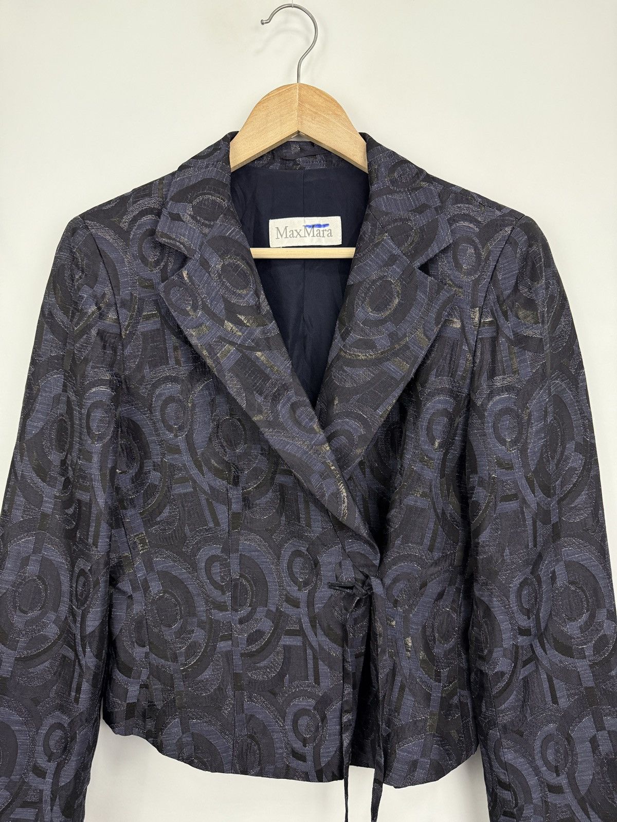 Max Mara 🇮🇹 Vintage Y2K Max Mara Jacquard Blazer Jacket Wednesday Styl Size XL / US 12-14 / IT 48-50 - 4 Thumbnail