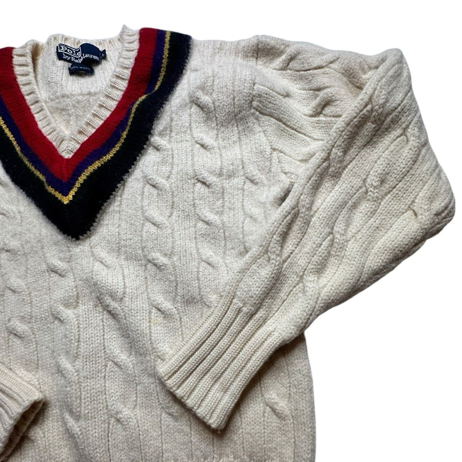 Polo Ralph Lauren Vintage 1980s Polo Ralph Lauren Wool Tennis Sweater Large Size US L / EU 52-54 / 3 - 6 Thumbnail