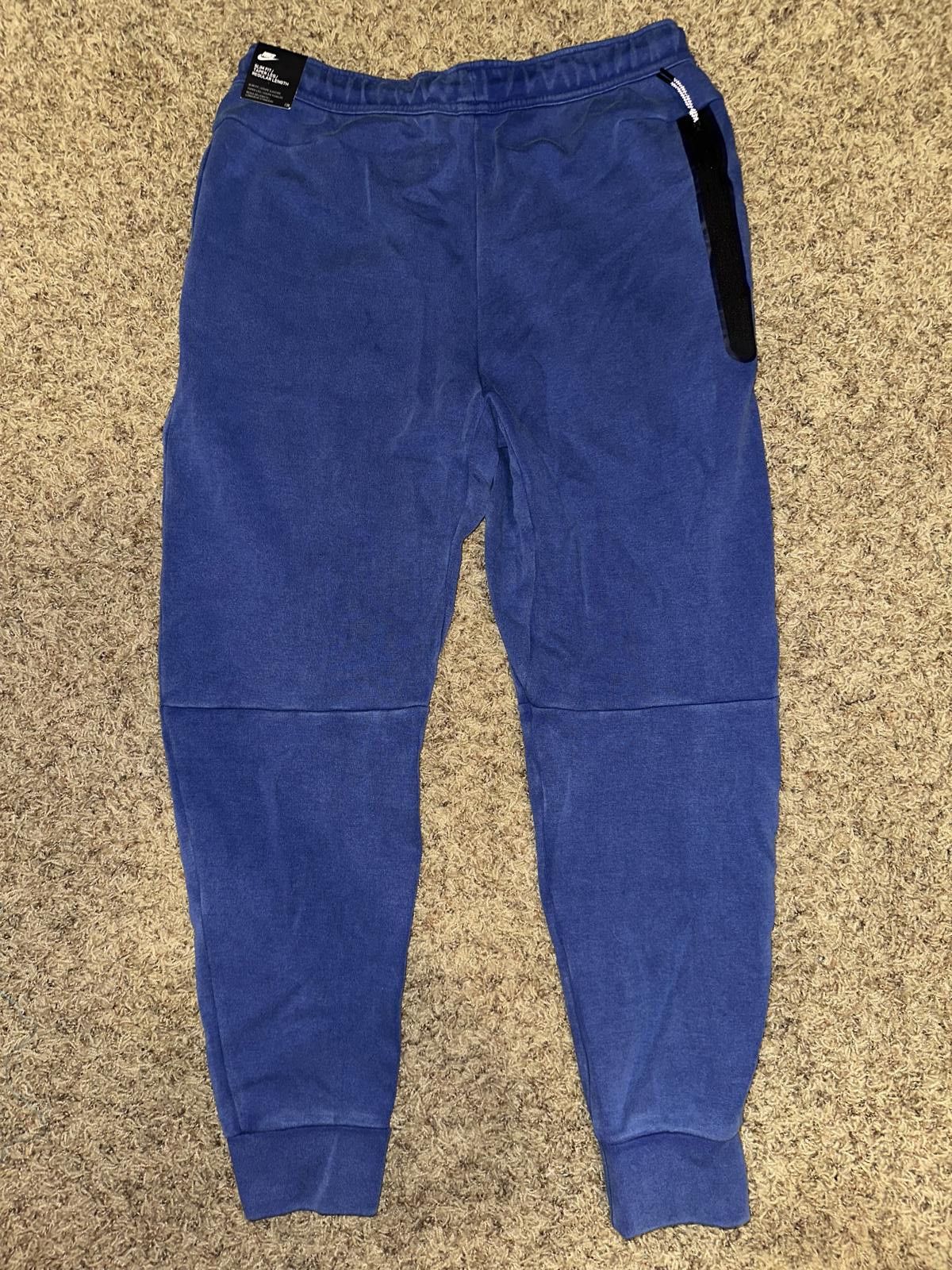 Nike Nike Sportswear Men's Deep Royal Washed Tech Fleece Joggers Pants Size US 34 / EU 50 - 6 Thumbnail