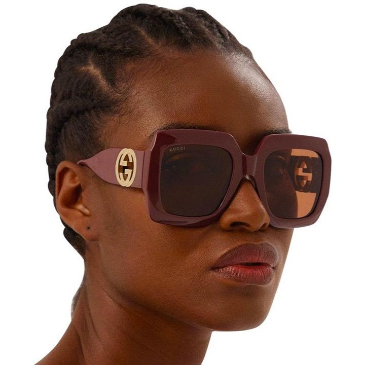 Gucci Gucci GG1022S 007 Sunglasses Brown Square Frame Size ONE SIZE - 10 Thumbnail