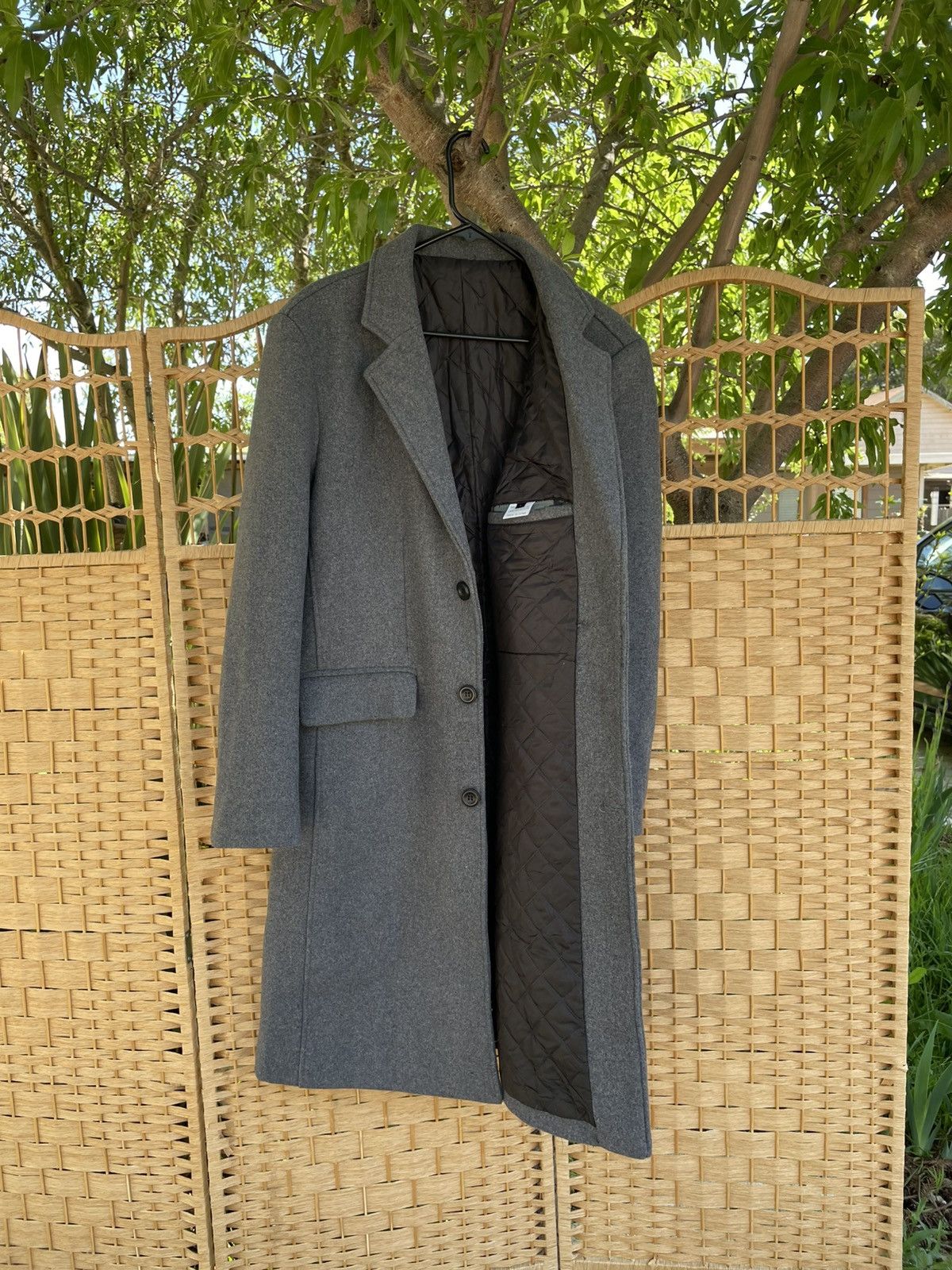Vintage Charcoal Grey Wool Blend Overcoat – Quilted Lining Size US M / EU 48-50 / 2 - 8 Thumbnail