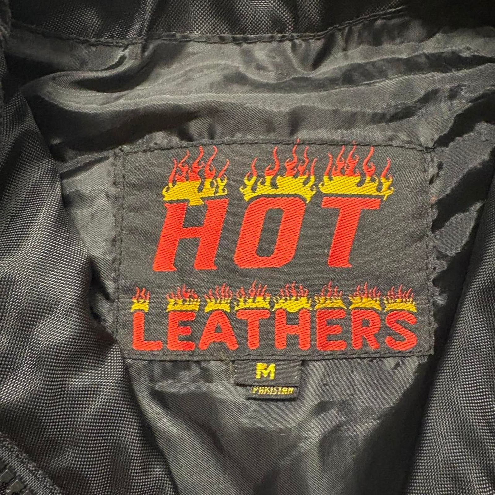 Crazy Vintage Y2K Hot Leathers Striped Moto Racing Jacket