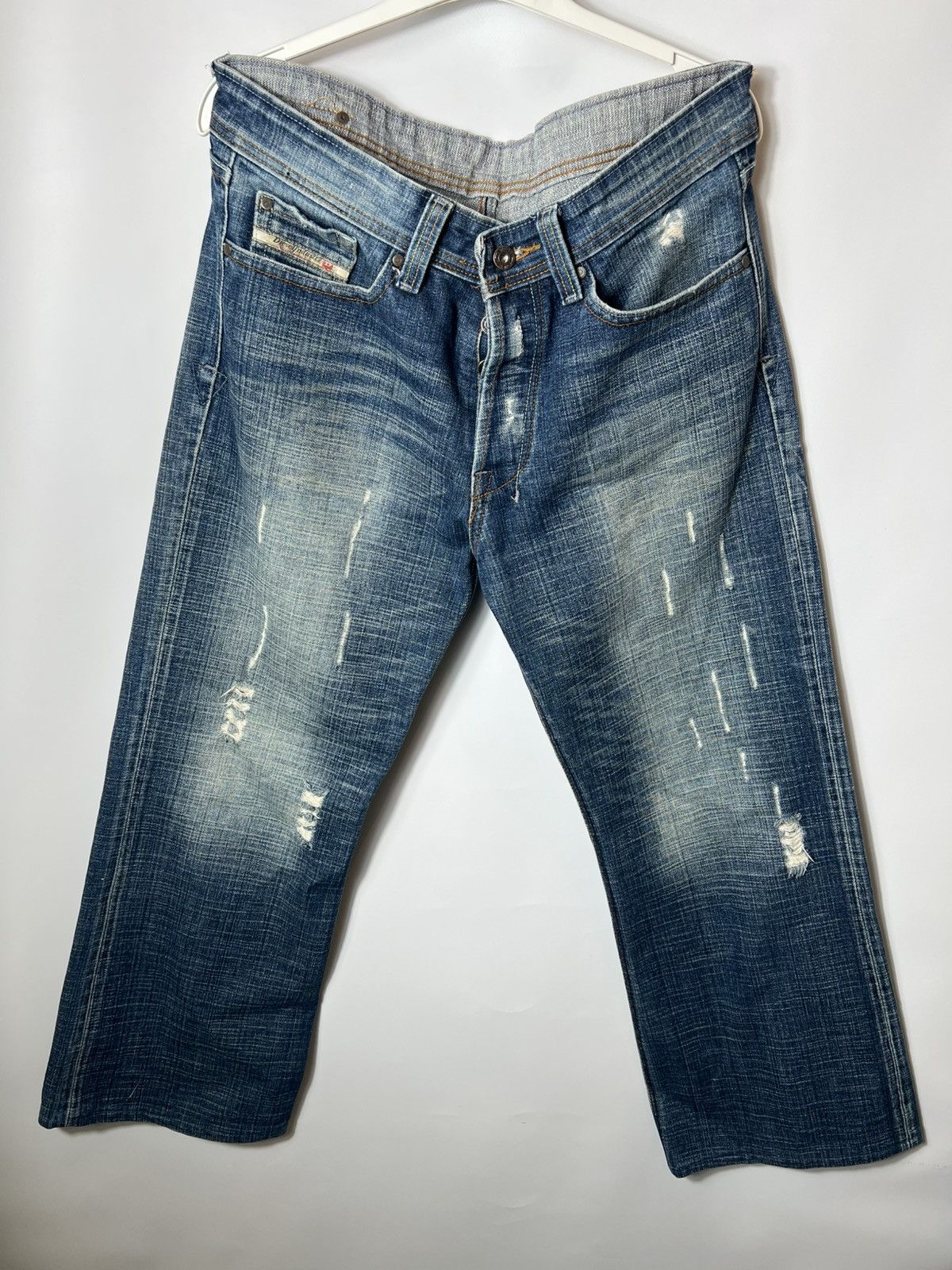 Diesel Vintage streetwear y2k sk8 Diesel Distressed Denim Pants Size US 36 / EU 52 - 1 Thumbnail