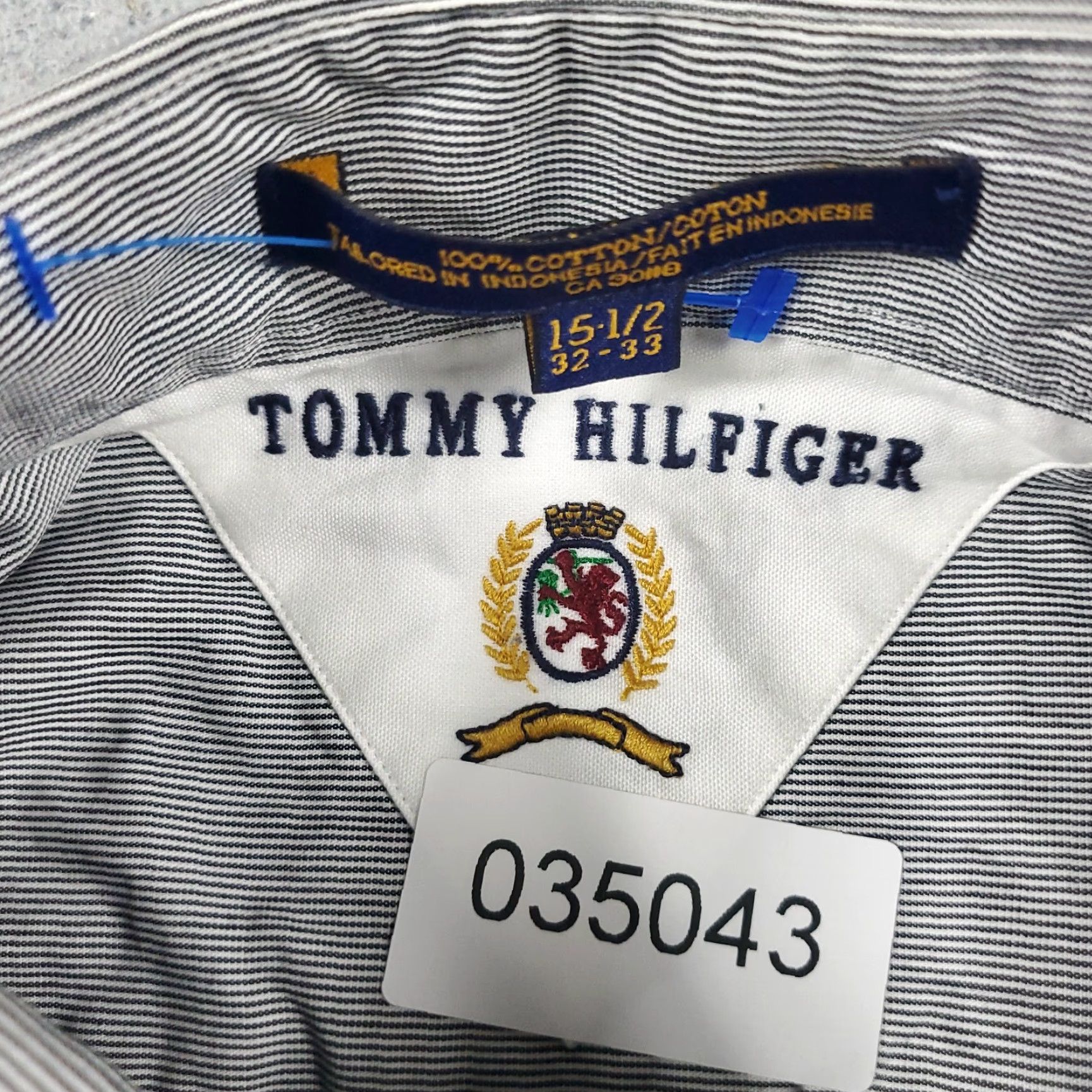 Tommy Hilfiger VINTAGE Tommy Hilfiger Shirt Mens 15.5 Gray Dress Long Sleeve Button Up Collared Business Casual 15.5 in Pockets Modern Preppy Mens Size 40R - 7 Thumbnail