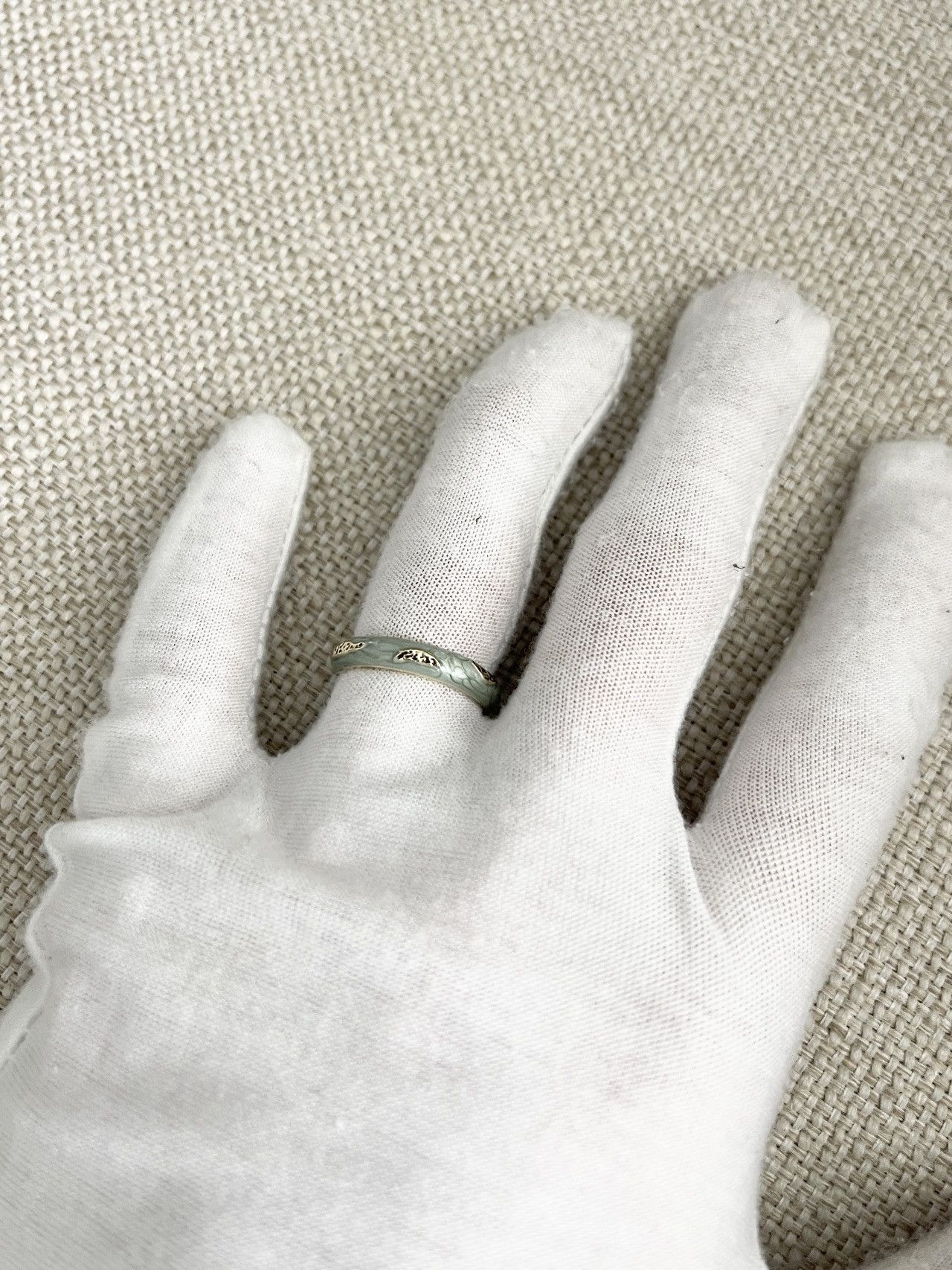 Japanese Brand × Vintage STEAL! Japan Green Goldstone Ring Size ONE SIZE - 3 Thumbnail