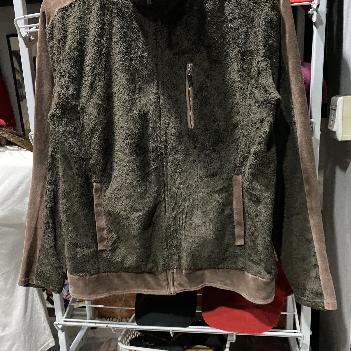 Katharine Hamnett London Vintage fleece-lined bomber jacket with suede-like panels Size US M / EU 48-50 / 2 - 4 Thumbnail