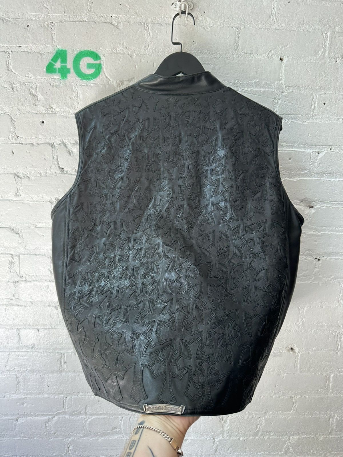 Chrome Hearts FLOODED CHROME HEARTS LEATHER ZIP VEST Size US M / EU 48-50 / 2 - 9 Thumbnail