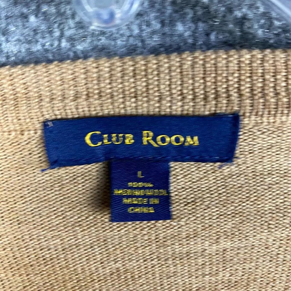 Club Room Club Room Merino Wool Sweater Men's Large Pullover Beige L Size US L / EU 52-54 / 3 - 3 Thumbnail