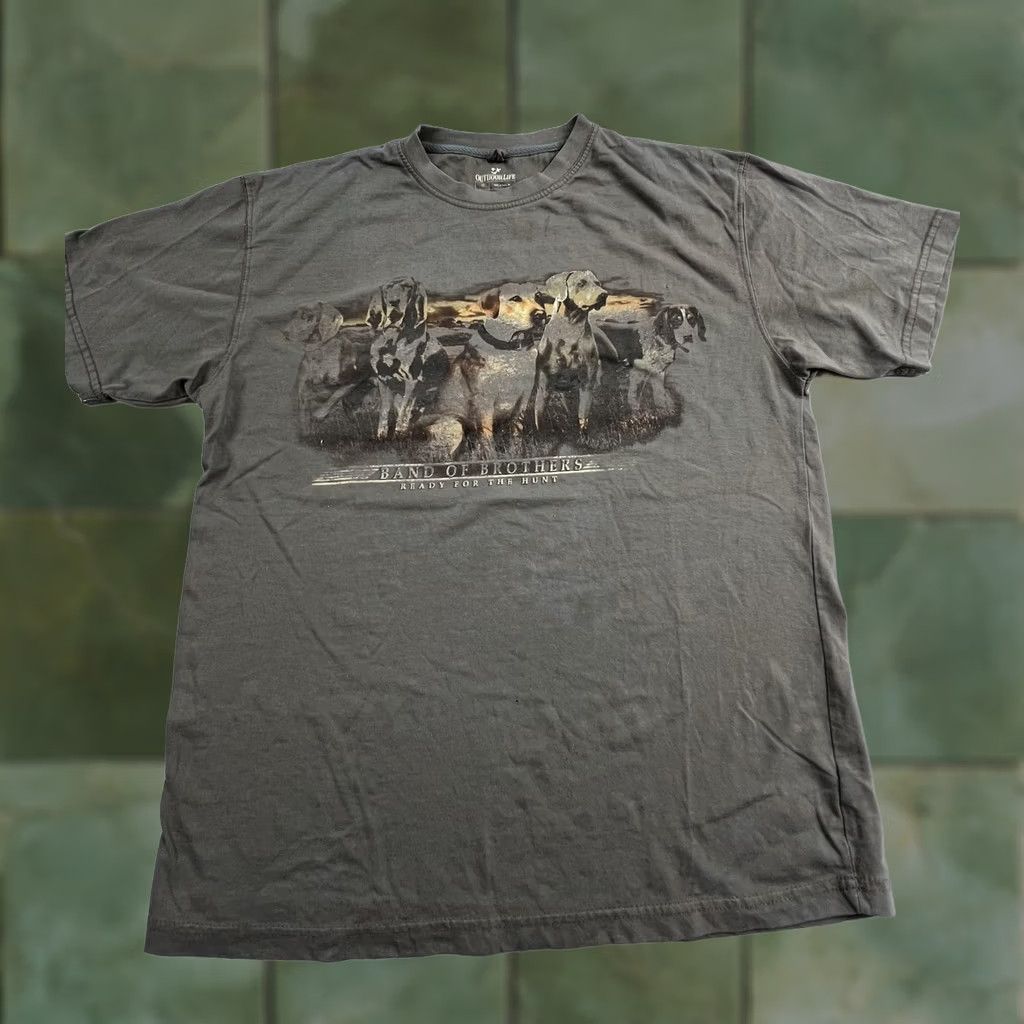 Alife Outdoor Life Shirt Mens M Gray Band Of Brothers Hunting Dog Graphic Tee Size US M / EU 48-50 / 2 - 1 Thumbnail