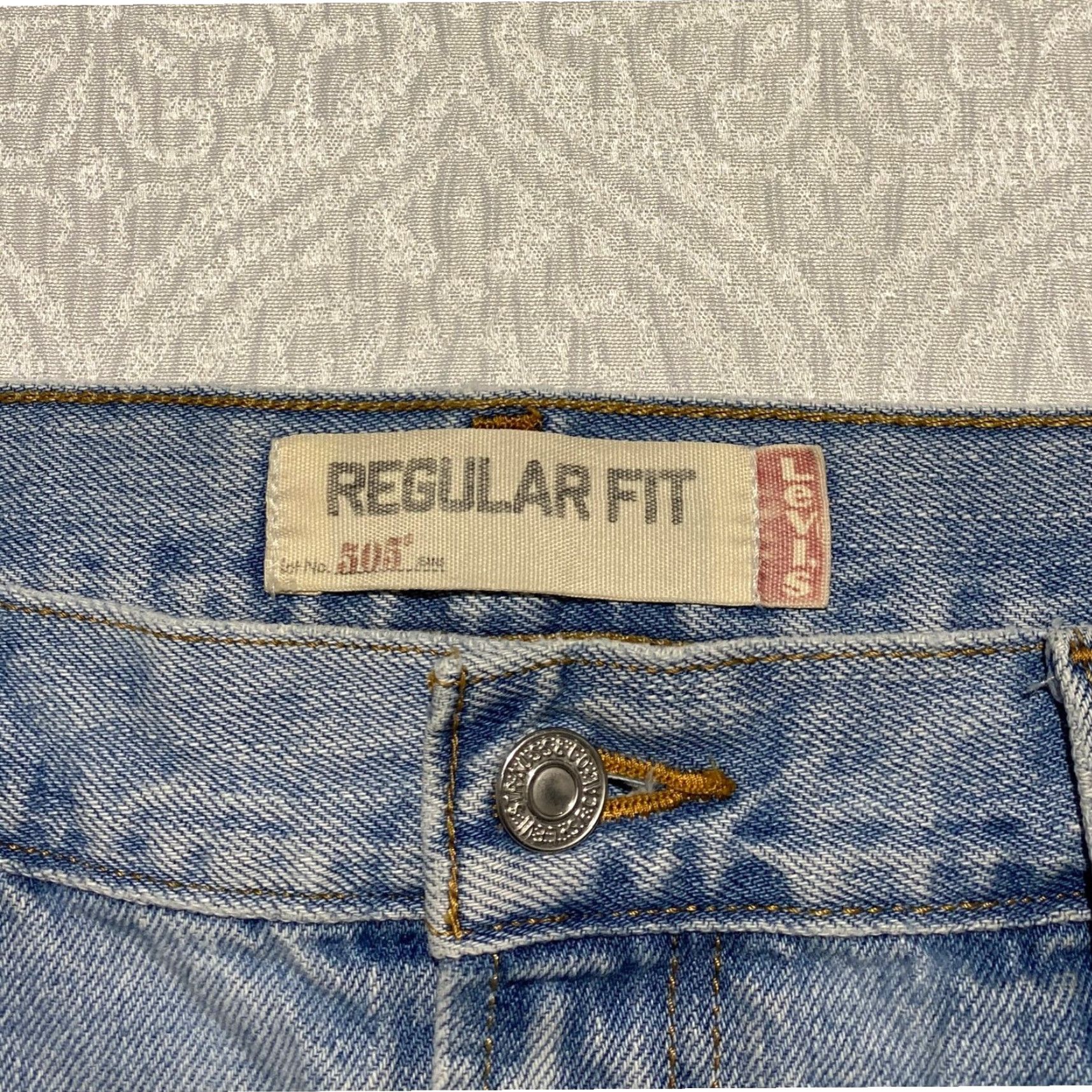 Levi's Levis 505 Regular Fit Jeans Mens 38×32 Light Wash Blue Denim Pants Size US 38 / EU 54 - 5 Thumbnail