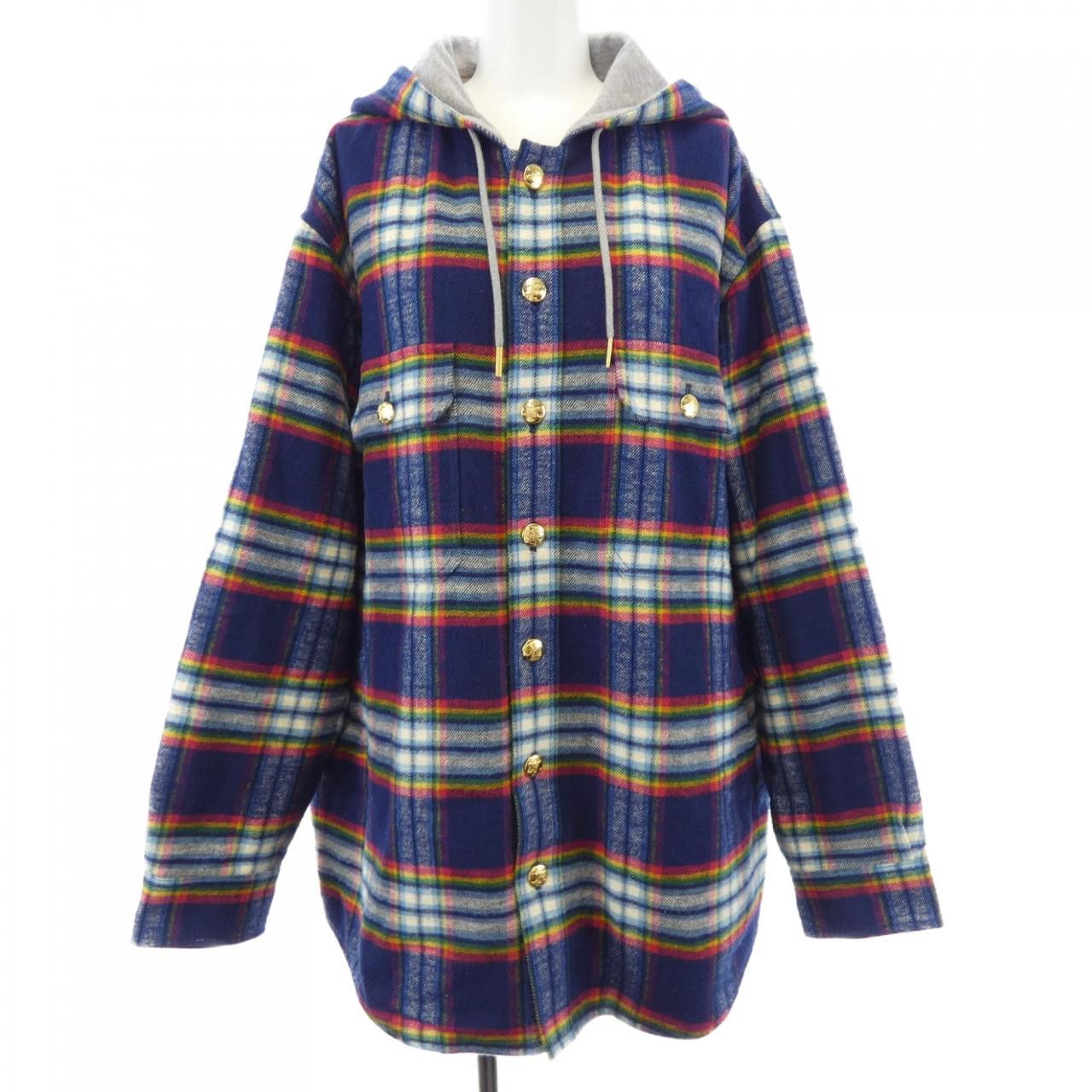 Celine Celine CELINE Quilting Check Overshirt Jacket Textile Outerwear 2W16B029X DUTY FREE for USA Size ONE SIZE - 1 Thumbnail