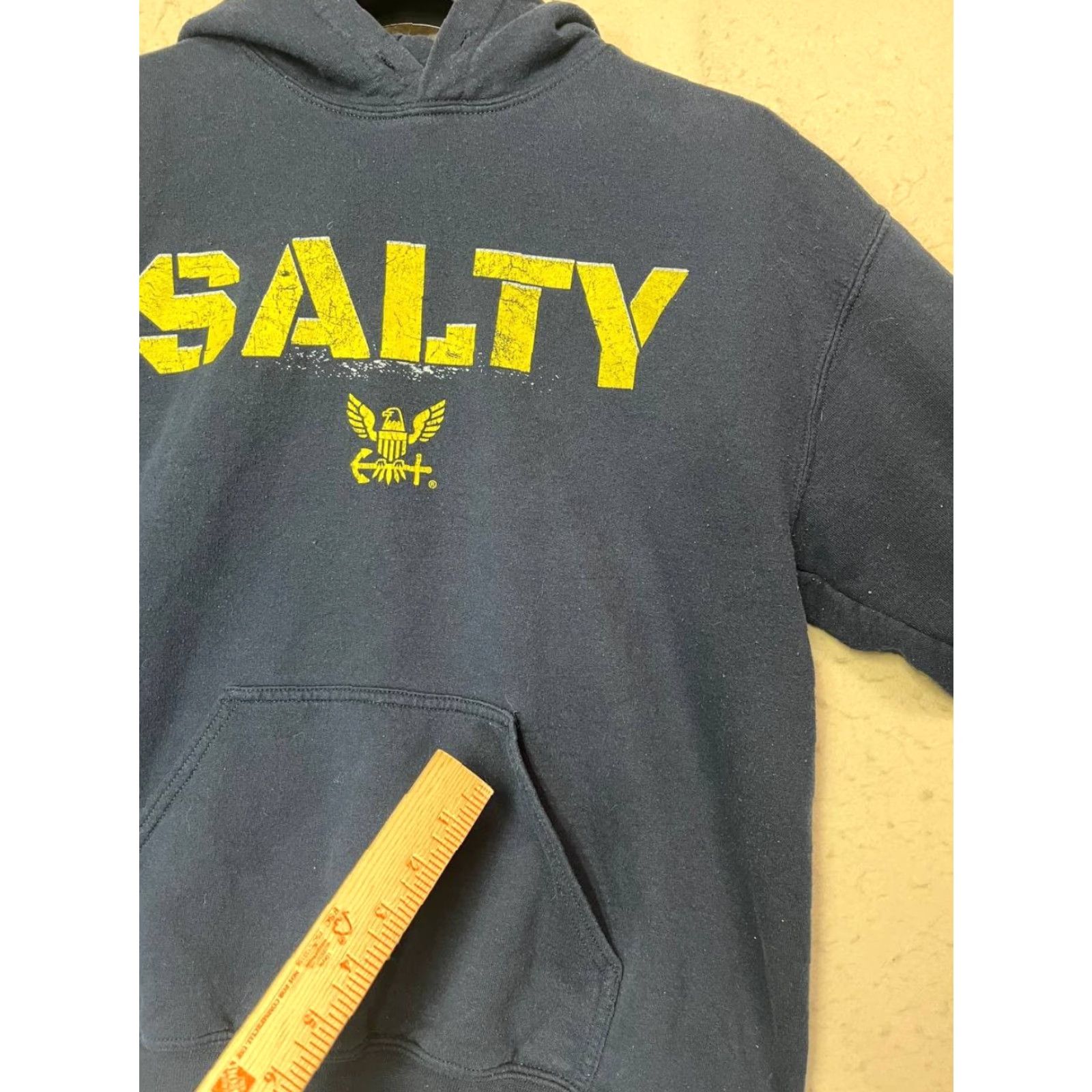 Vintage Grunt Style Pullover Hoodie Mens Size M Blue, Hooded, Fleece, Cotton Blend, Regular Fit, Long Sleeve, Crew Neck, Solid, Unit Size US M / EU 48-50 / 2 - 6 Thumbnail