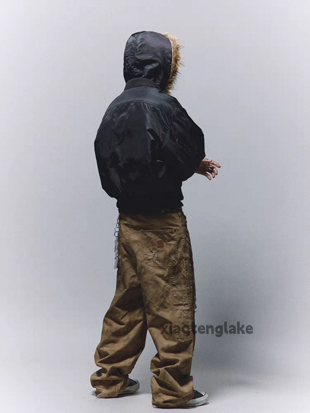 Designer Unisex faded punk grunge loose baggy Carpenter pants Size US 32 / EU 48 - 4 Thumbnail