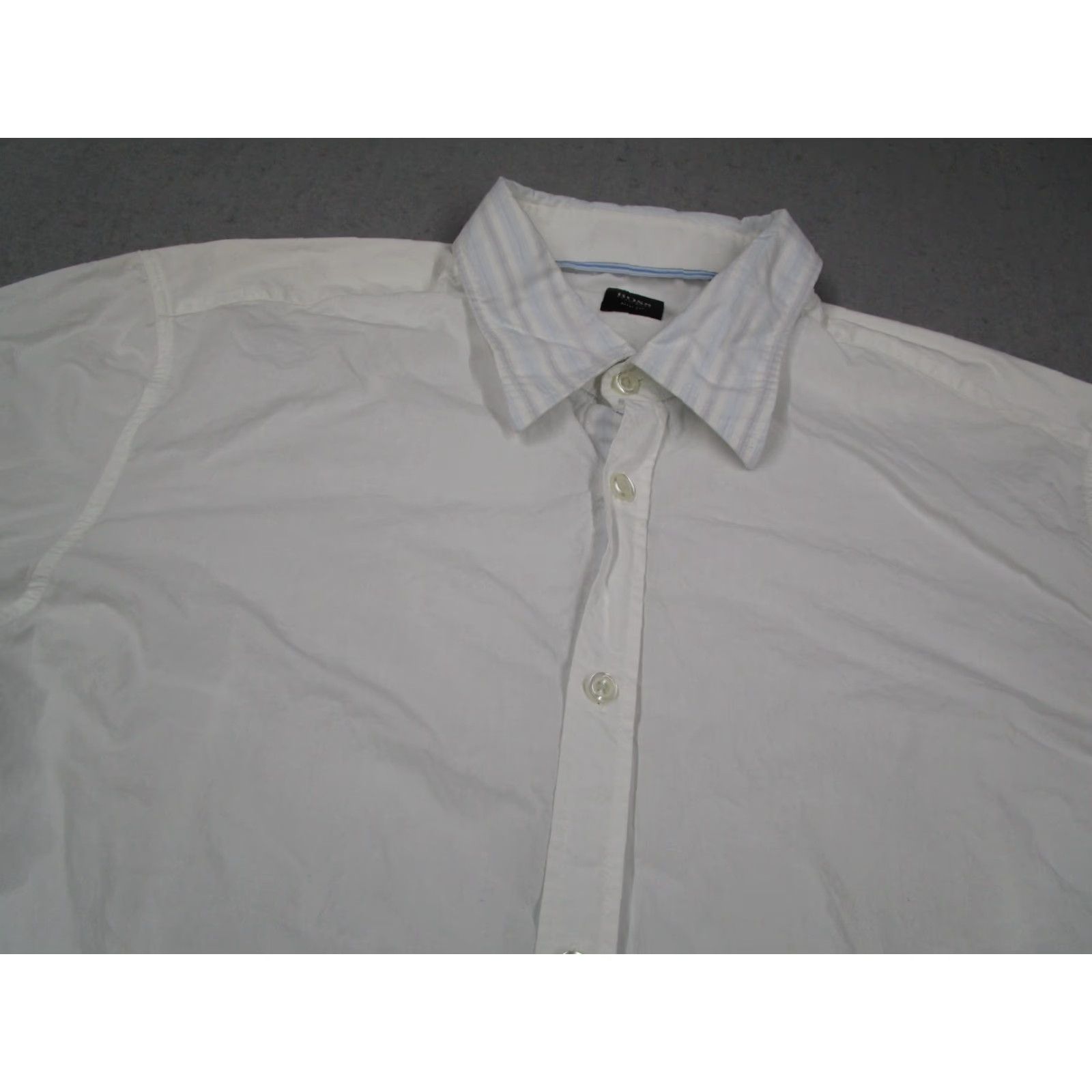 Hugo Boss VINTAGE? No; The item is not vintage. Title: HUGO BOSS Shirt Mens XL Slim Fit White Button-Up Long Sleeve Casual Shirt Size US XL / EU 56 / 4 - 2 Thumbnail