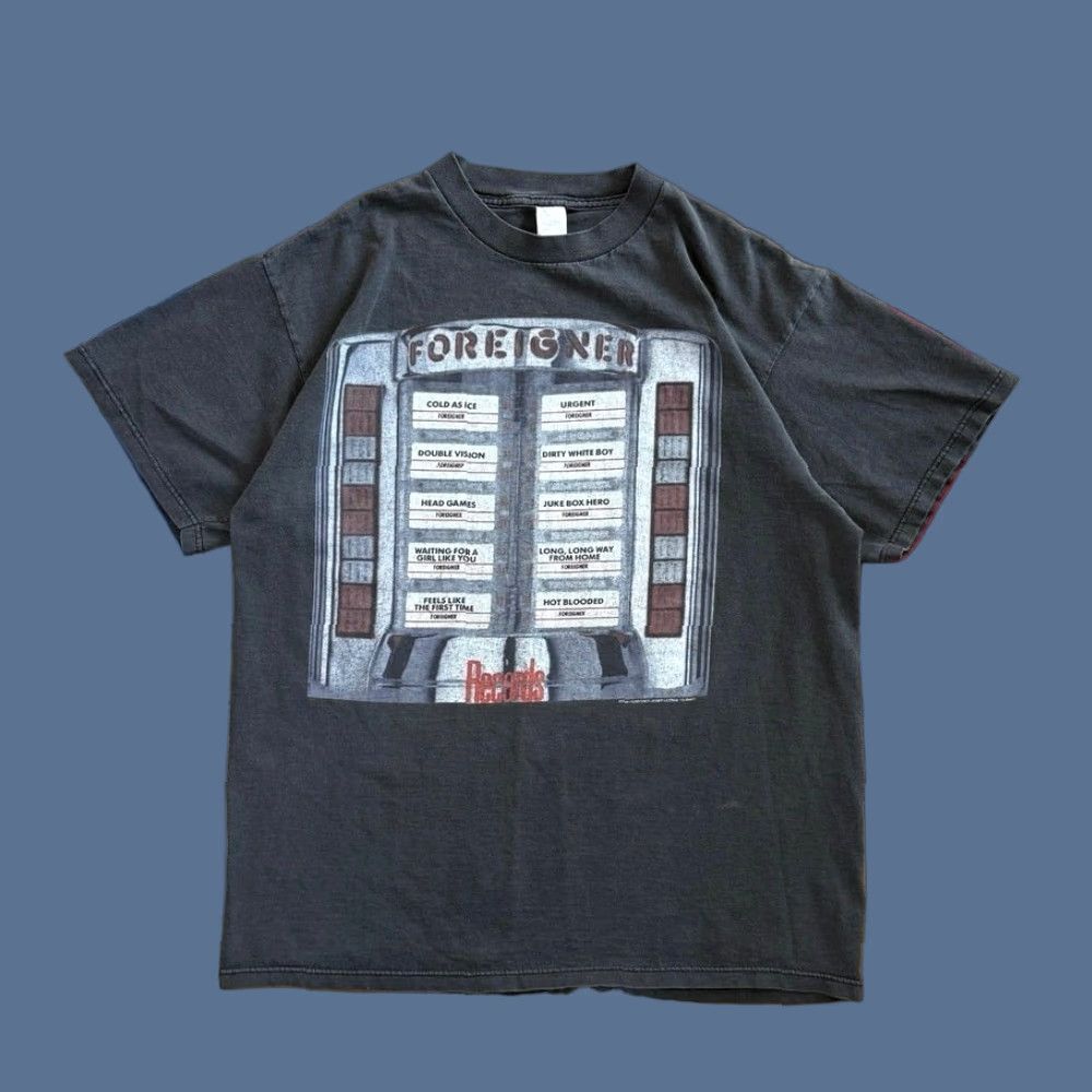 Doublet VINTAGE Foreigner 90s Rock Band Concert Tour T-Shirt XL Mens Short Sleeve Black Double Sided Fade Size US XL / EU 56 / 4 - 1 Thumbnail