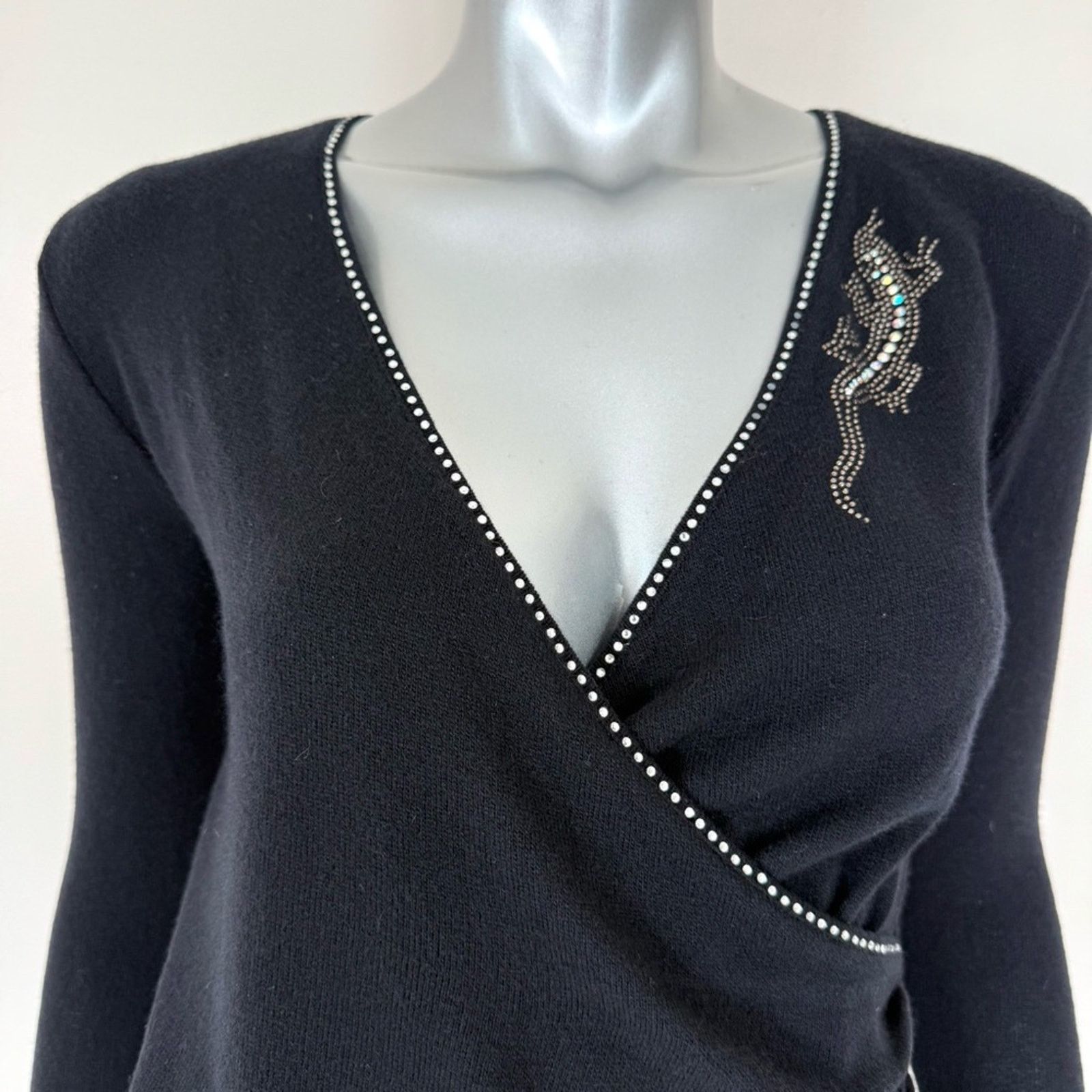 Other Women wool black sweater with crystals size M Size M / US 6-8 / IT 42-44 - 3 Thumbnail
