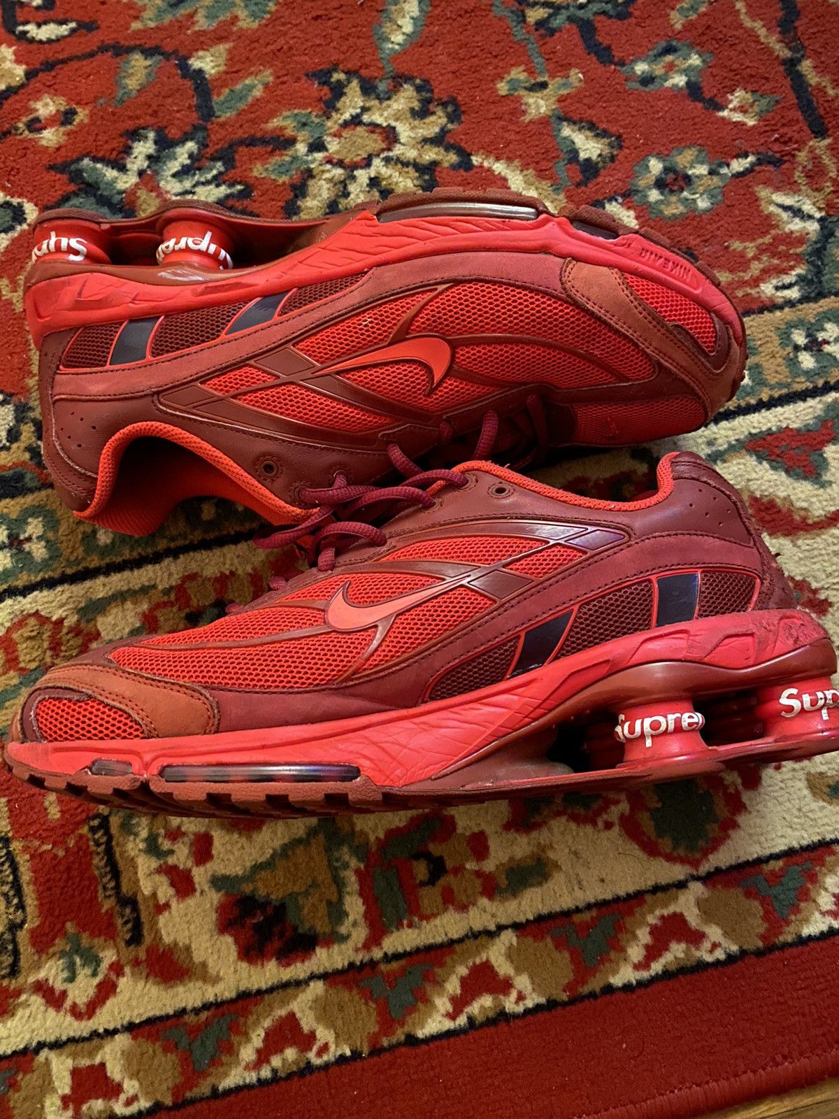 image of Nike x Supreme Shox Ride 2 'speed Red' Shoes, Men's (Size 11.5)
