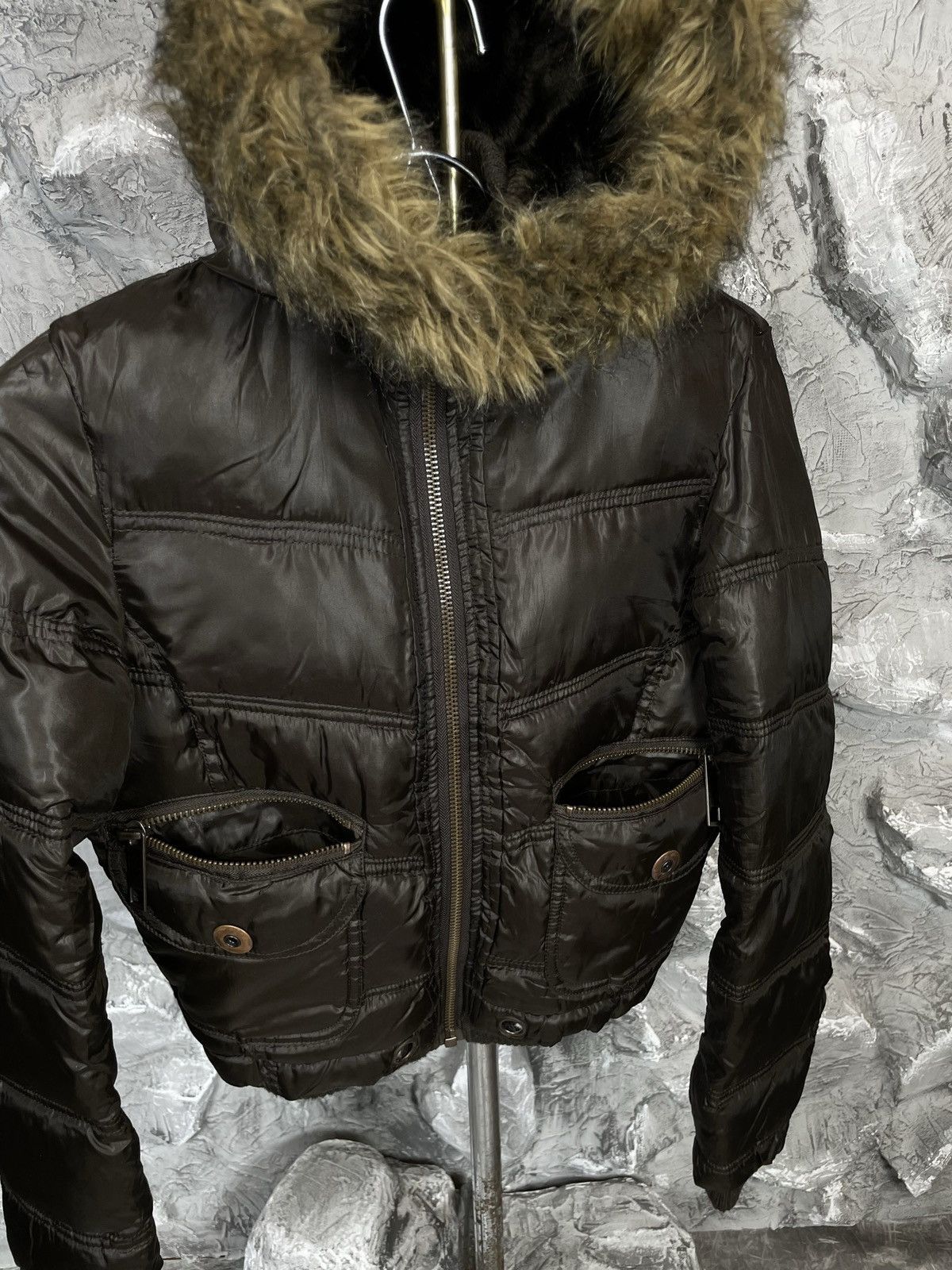 Y2K Fur Zip Hood Bomber Jacket Hysteric Glamour Japan Style