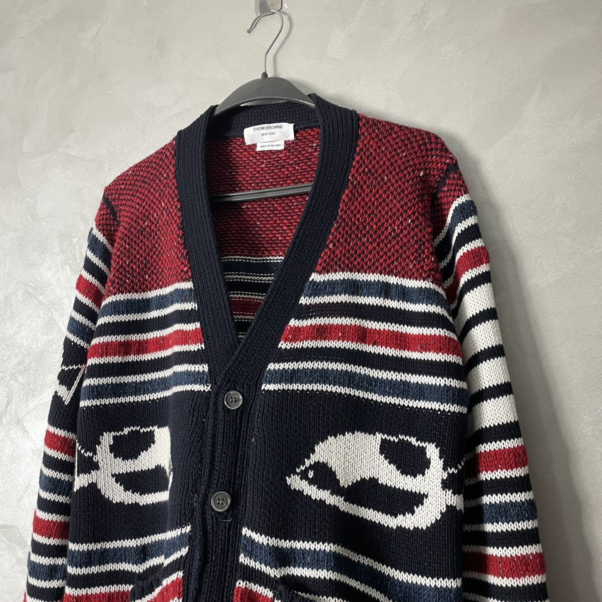 Thom Browne Thom Browne Fish Fair Isle Knit Cardigan Size US M / EU 48-50 / 2 - 12 Thumbnail