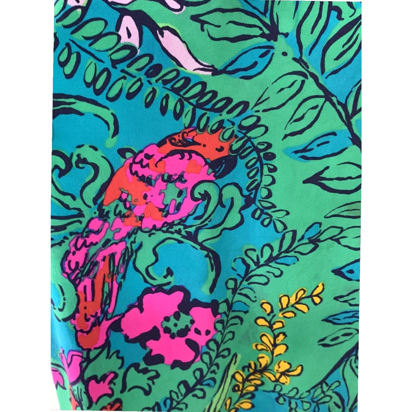 Lilly Pulitzer Lilly Pulitzer Women's XS Silk Blouse Multicolor Parrots Size XS / US 0-2 / IT 36-38 - 4 Thumbnail