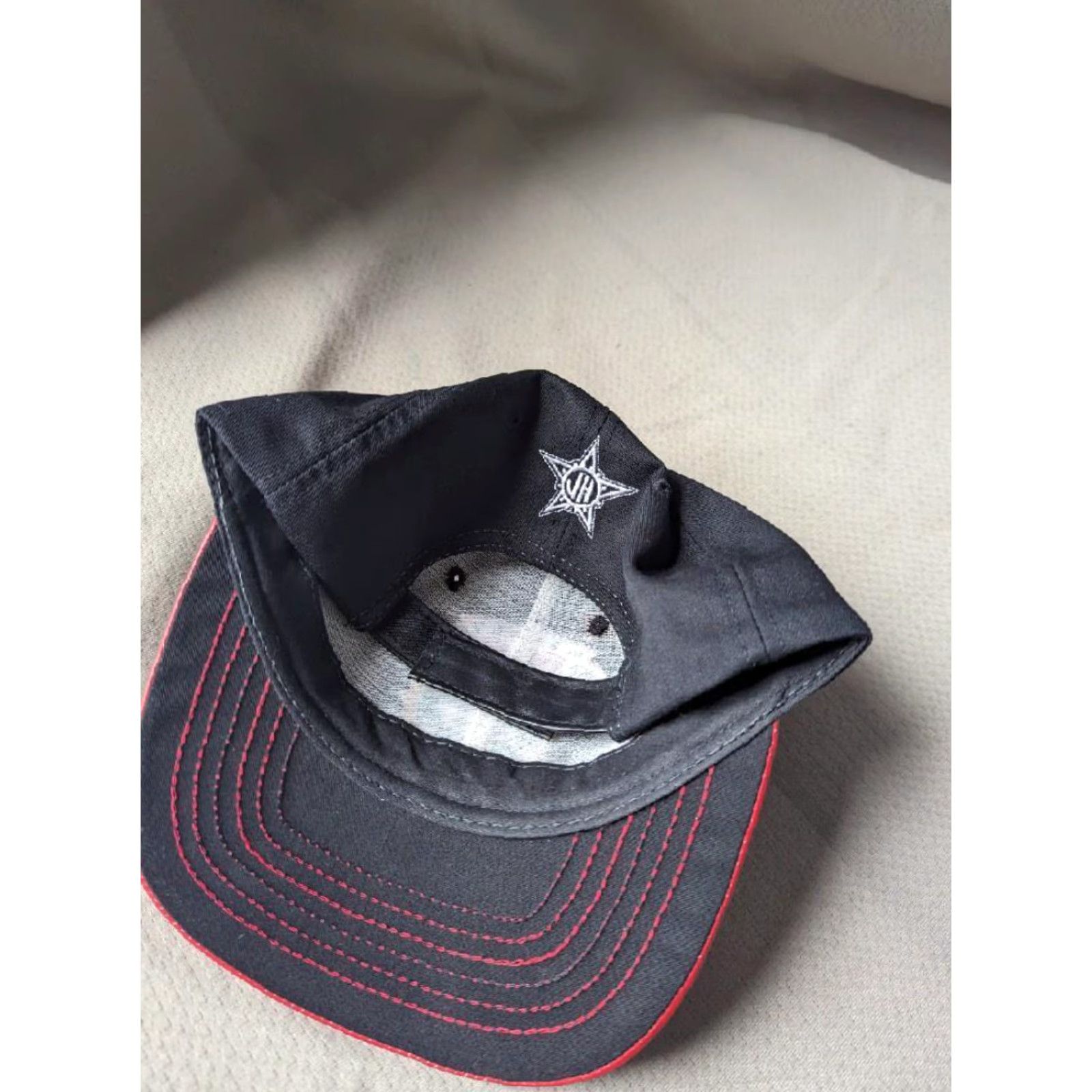 Hamilton VINTAGE MICKEY MOUSE Leather Bill 500 Racing Hat Cap JEFF HAMILTON Disney Adult One Size Black Men Baseball Cap Size ONE SIZE - 7 Thumbnail