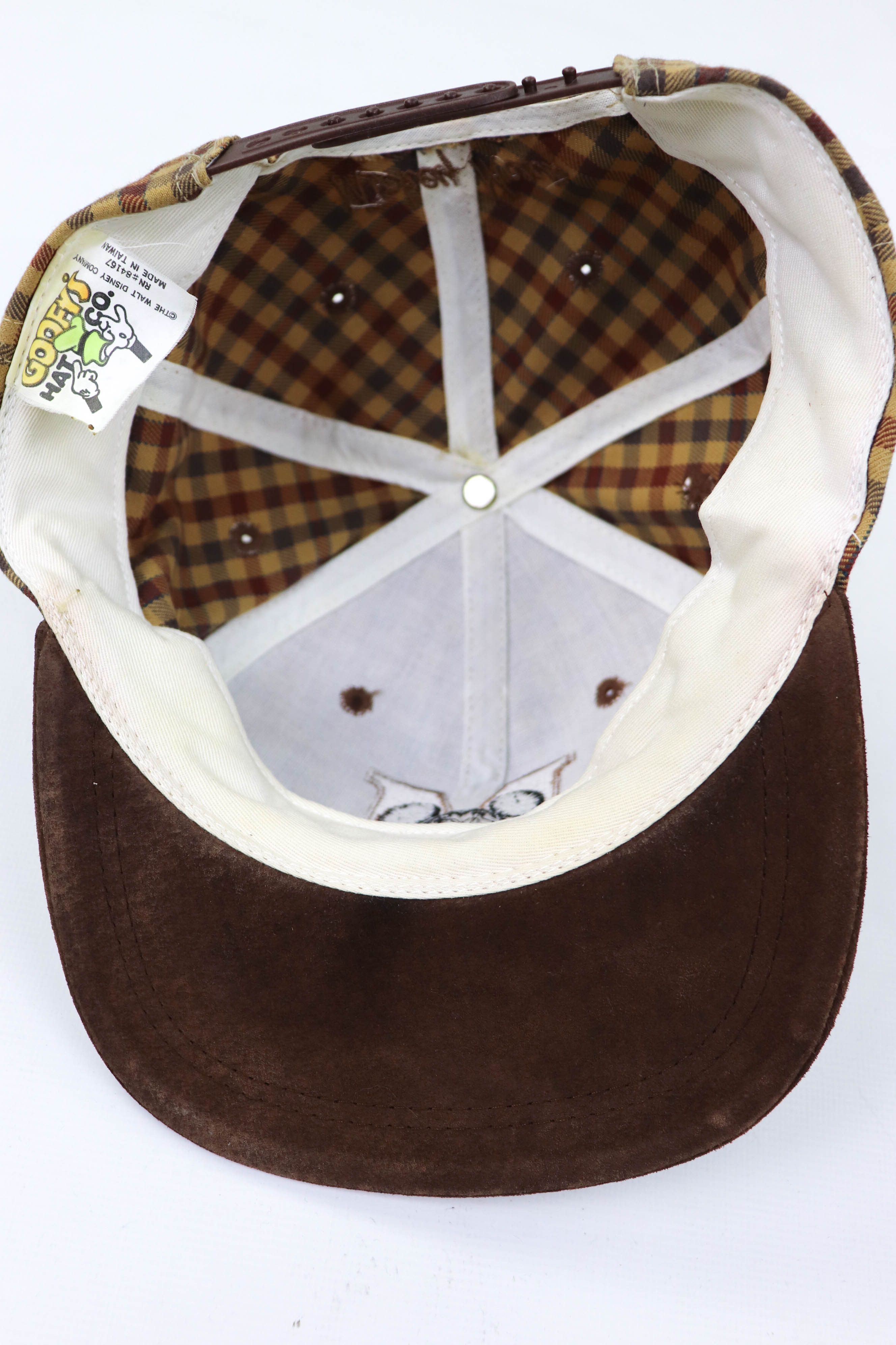Mickey Mouse 90s Vintage Mickey Mouse GOOFY’S HAT Beige/Brown Plaid Cap Size ONE SIZE - 9 Thumbnail